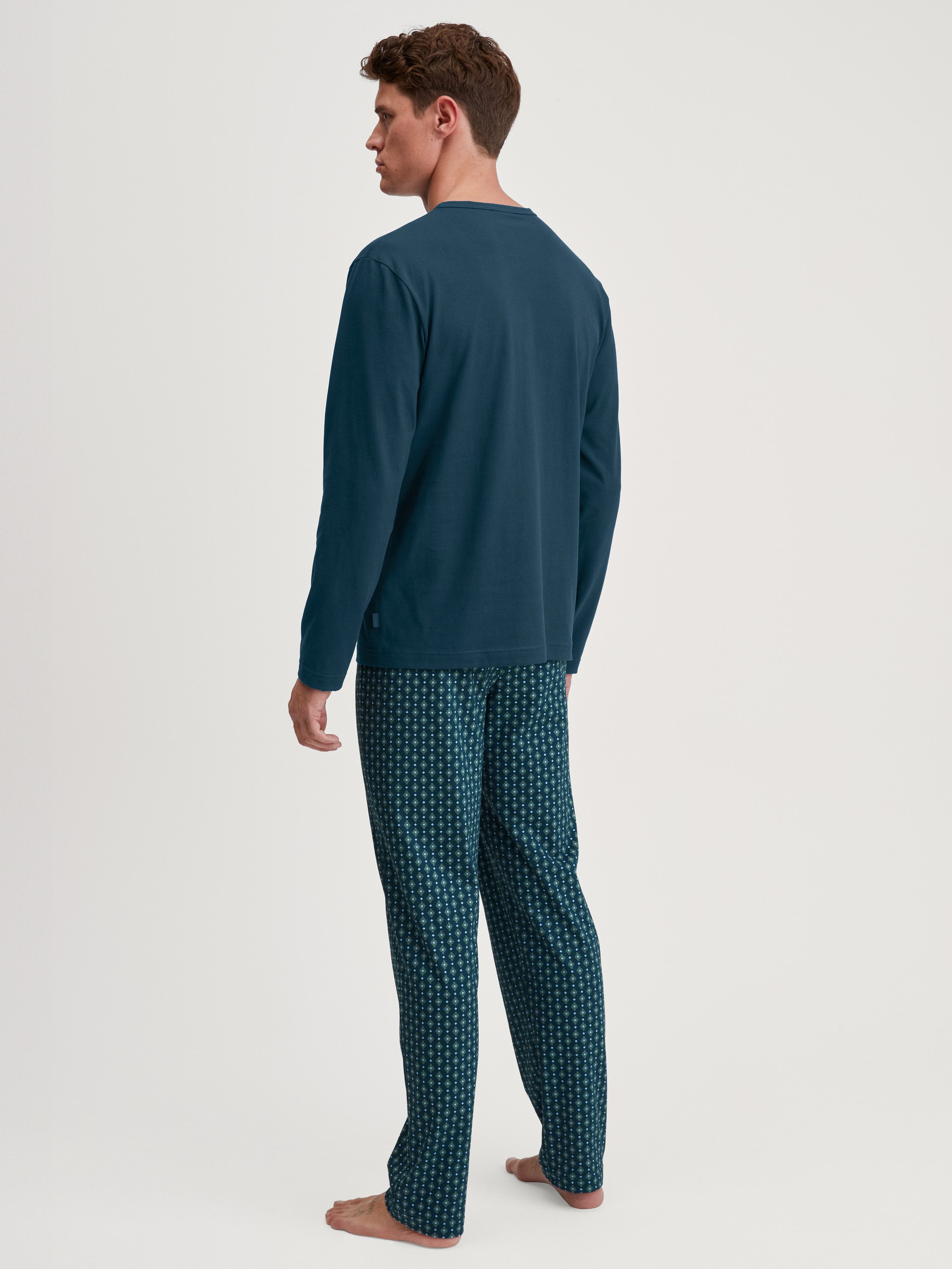 CALIDA Pyjama Relax Imprint Herren (2 tlg) 100% Baumwolle, pflegeleicht, elastisch & formstabil, in Single Jersey
