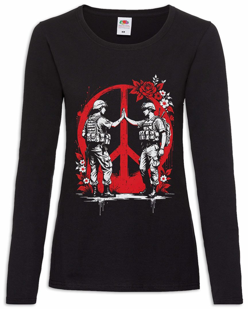 Langarmshirt Peace Soldiers Damen Langarmshirt Modern Art Artist Banksy Graffiti
