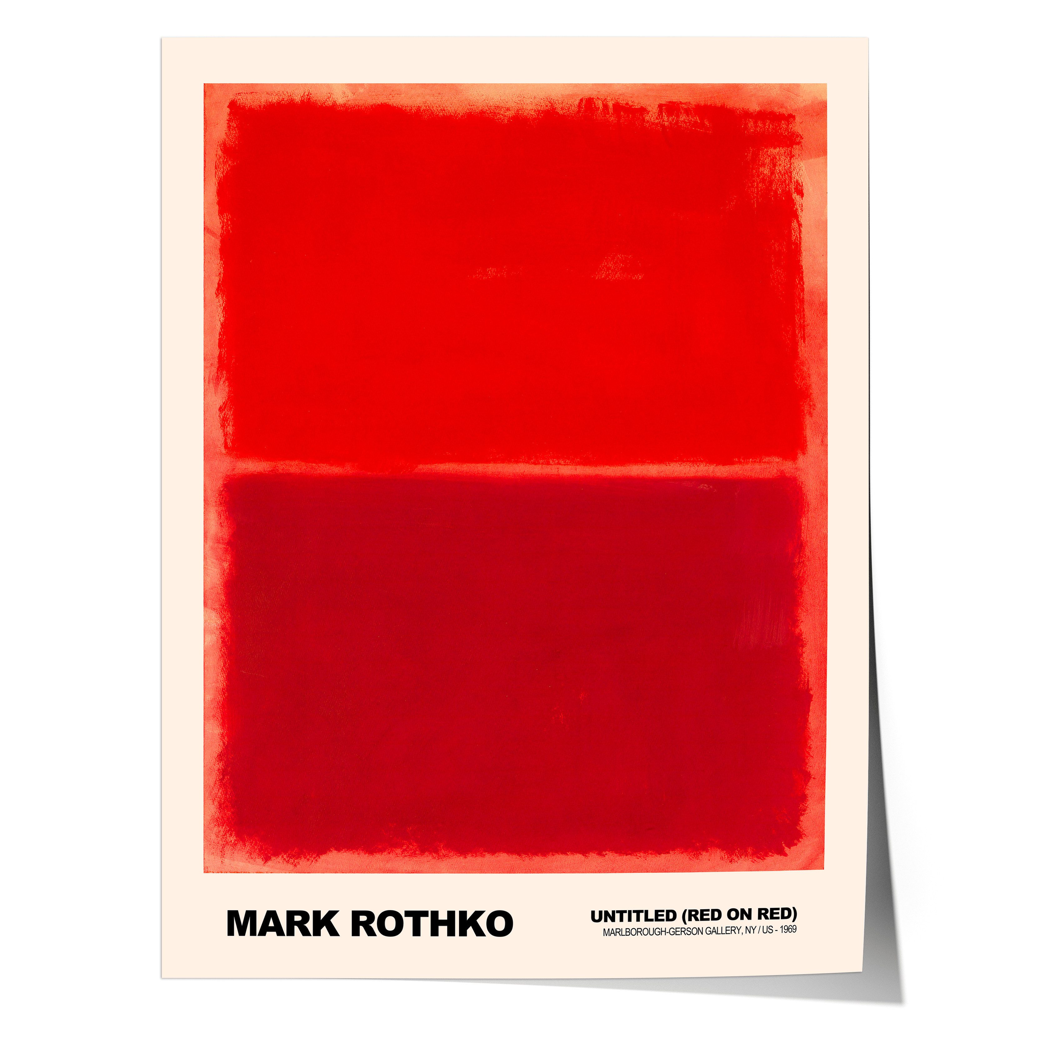 JUSTGOODMOOD Poster Mark Rothko Untitled Red on Red Abstrakter Expressionismus Farbfeld Pr, (1 St)