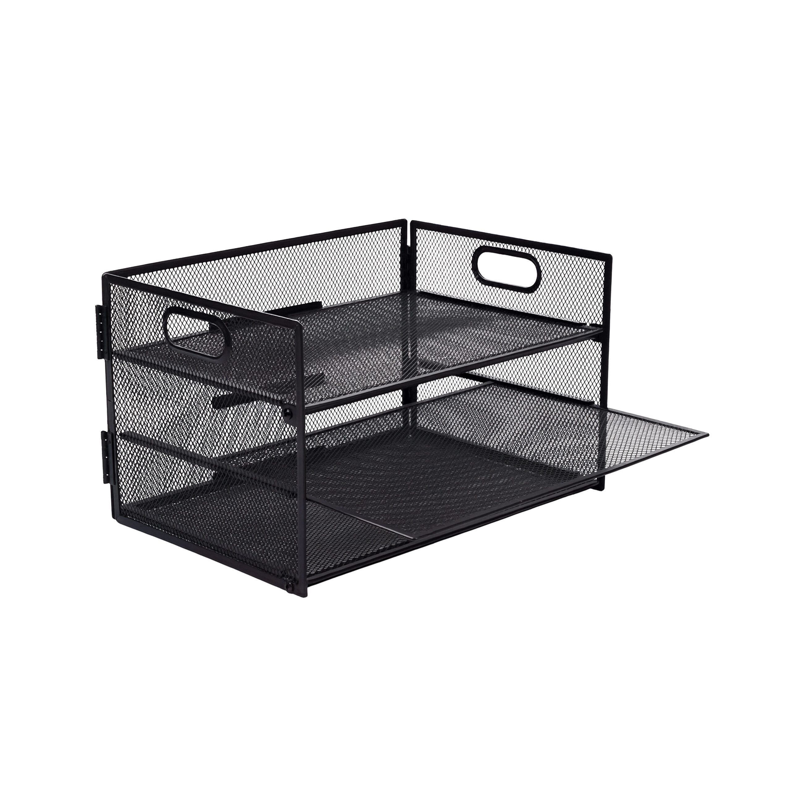 relaxdays Briefablage Dokumentenablage Metall 3 Fächer, schwarz