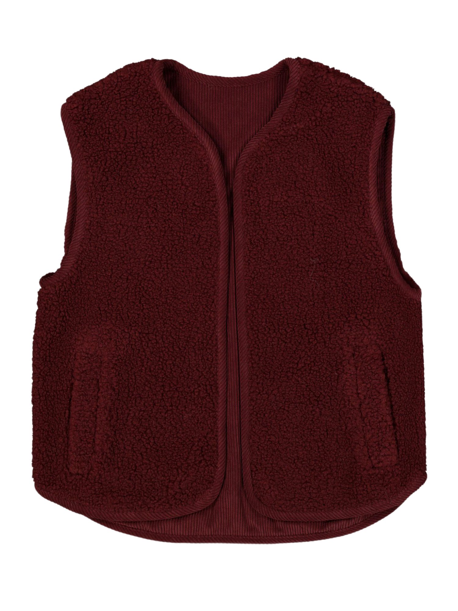 Garcia Kurzjacke rot,Casual,Polyester,Unifarben,V-Ausschnitt,Ärmellos,Regular Fit