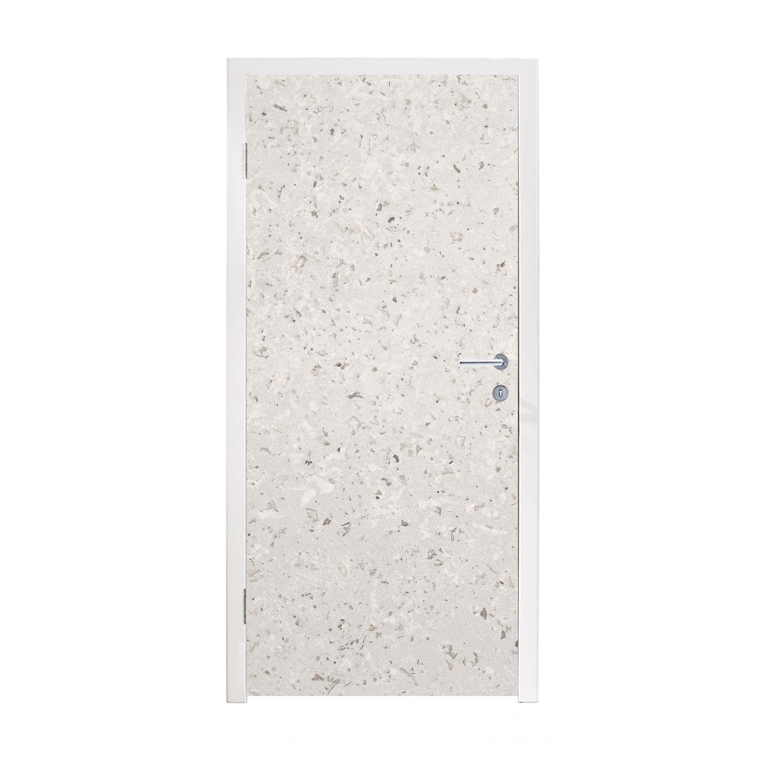 MuchoWow Türtapete Granit - Grau - Muster - Design - Weiß, Matt, bedruckt, (1 St), Fototapete für Tür, Türaufkleber, 75x205 cm
