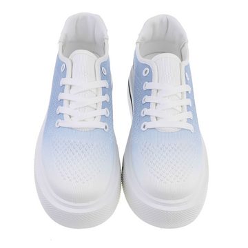 Ital-Design Damen Low-Top Freizeit Sneaker Flach Sneakers Low in Weiß