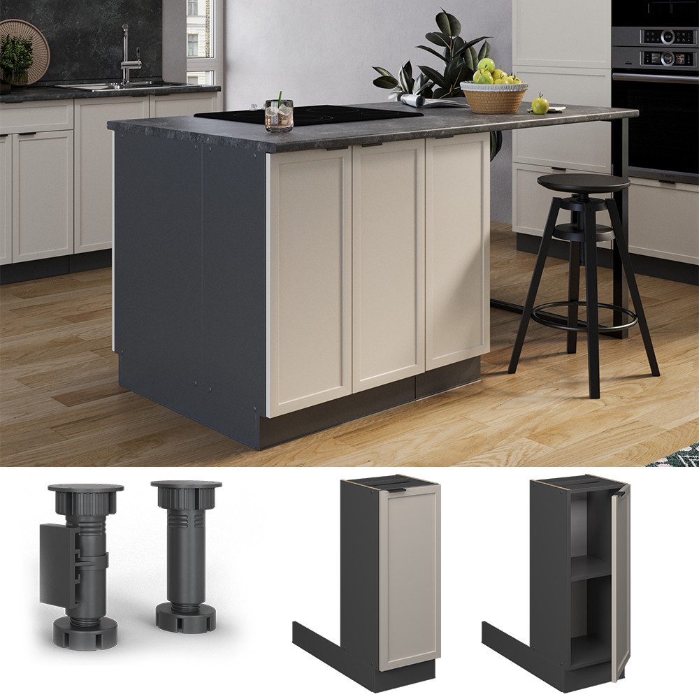 Vicco Unterschrank Fame-Line, GrauBeige/Anthrazit, 30 cm günstig online kaufen