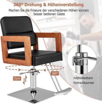 KOMFOTTEU Stuhl Friseurstuhl, höhenverstellbar & 360° drehbar, bis 150 kg