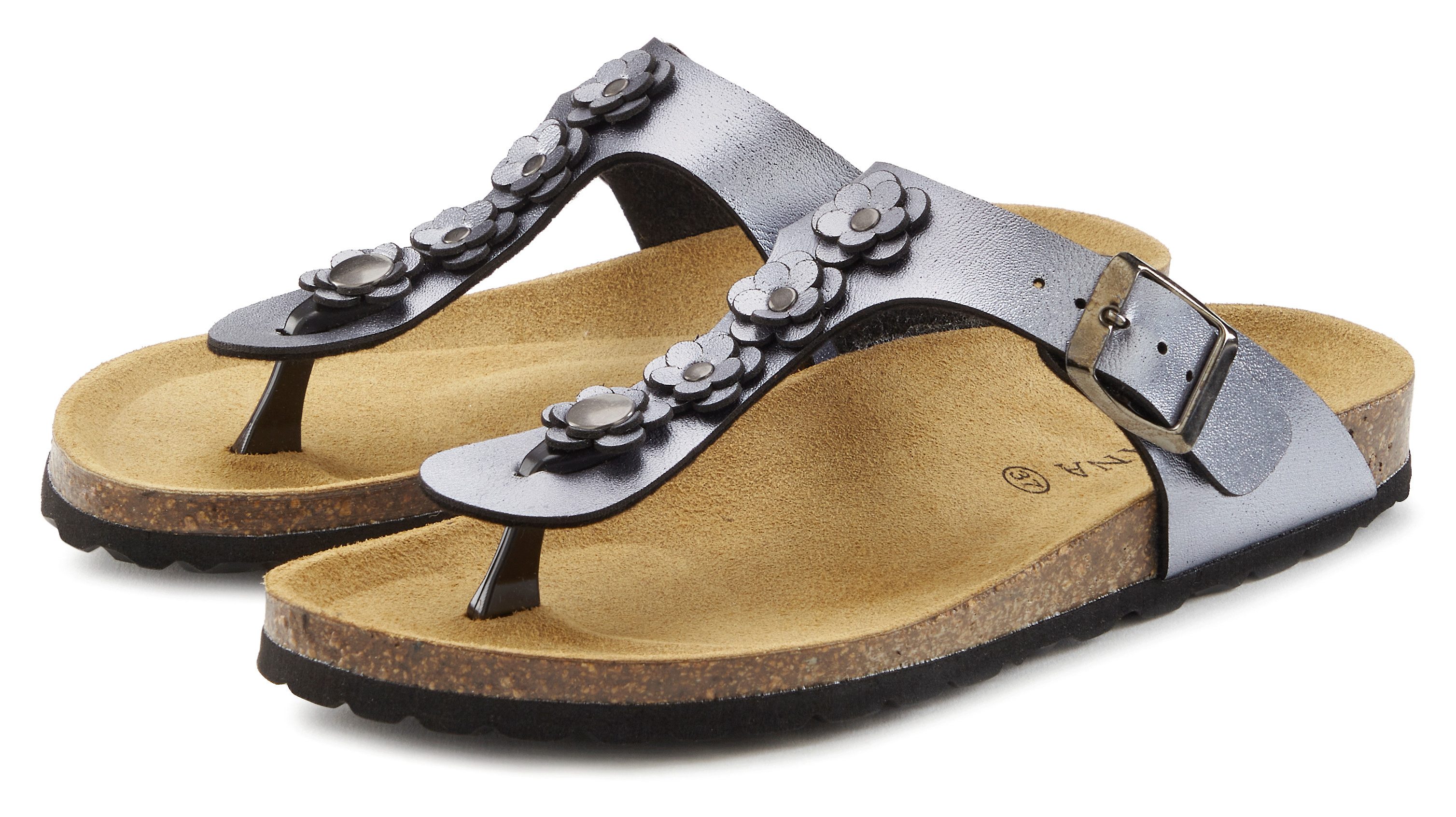 LASCANA Sandale, Pantolette, offener Schuh, Sommerschuh, Zehentrenner mit k günstig online kaufen