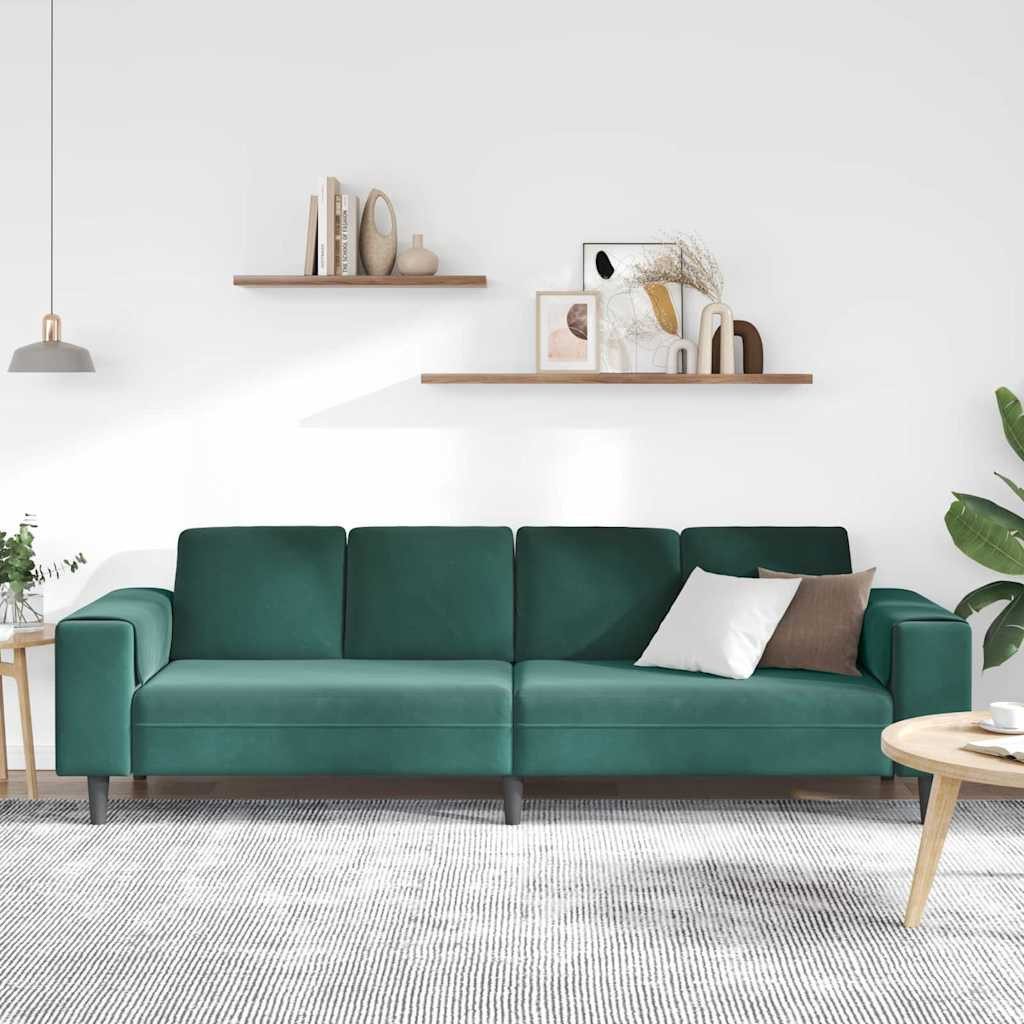 vidaXL Sofa Sofa Set Dunkelgrün Samt, günstig online kaufen