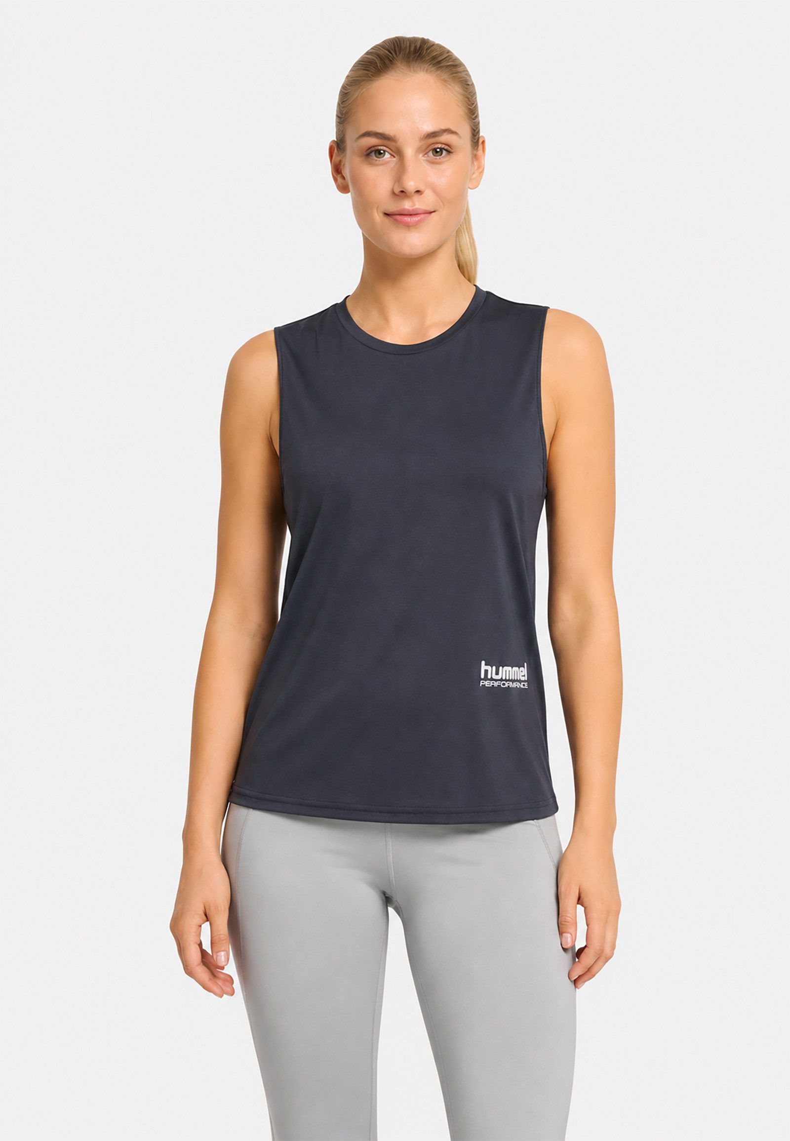 hummel Shirttop Ärmellos Rundhals Unifarben Workout 2er-Set Regular Fit für Damen (2-tlg) hmlPULSE WORKOUT W TANKTOP