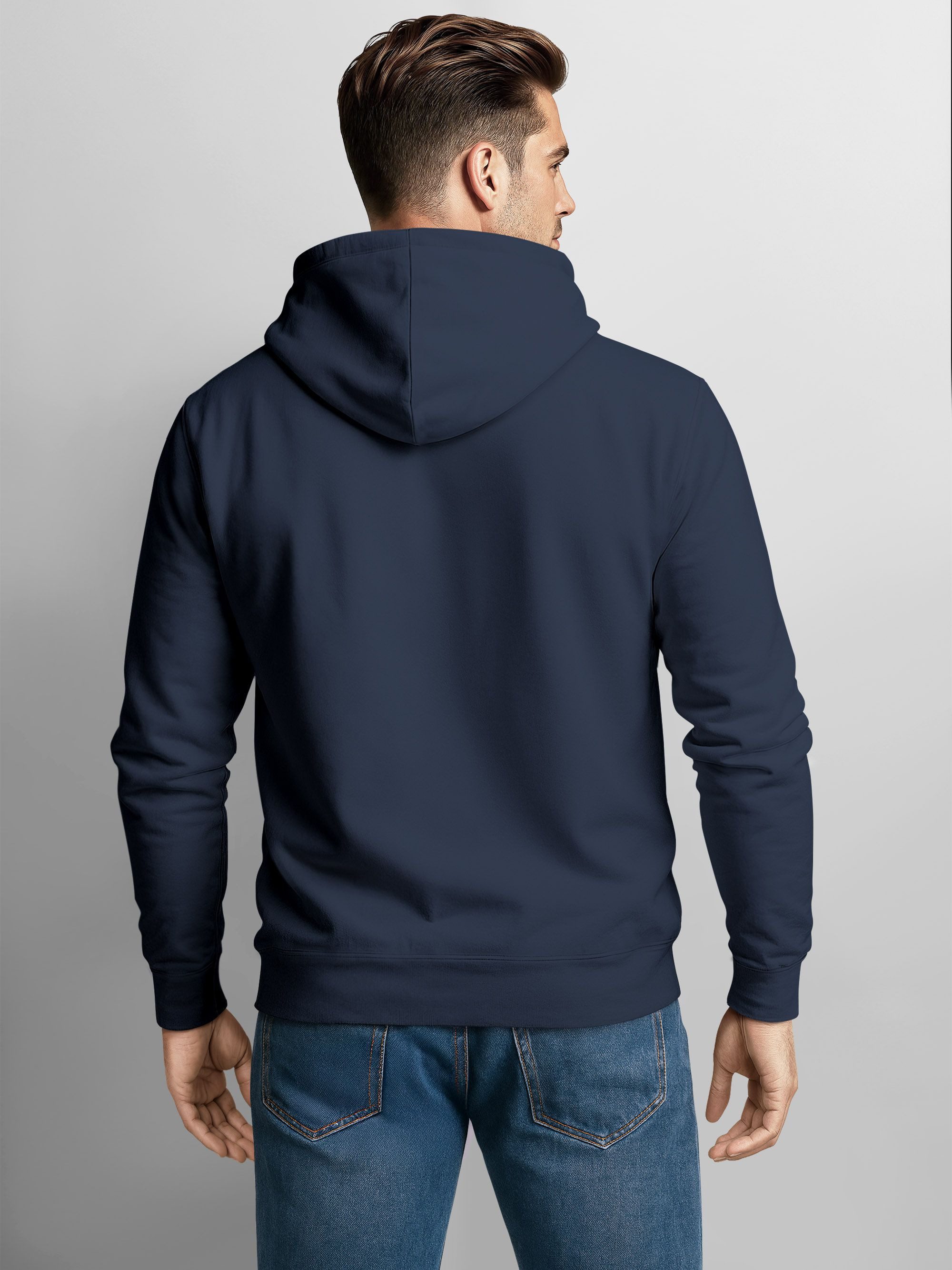 Sweatjacke Herren Sweatjacke mit Kapuze Print Aufdruck Motiv Zipjacke Zip-Hoodie