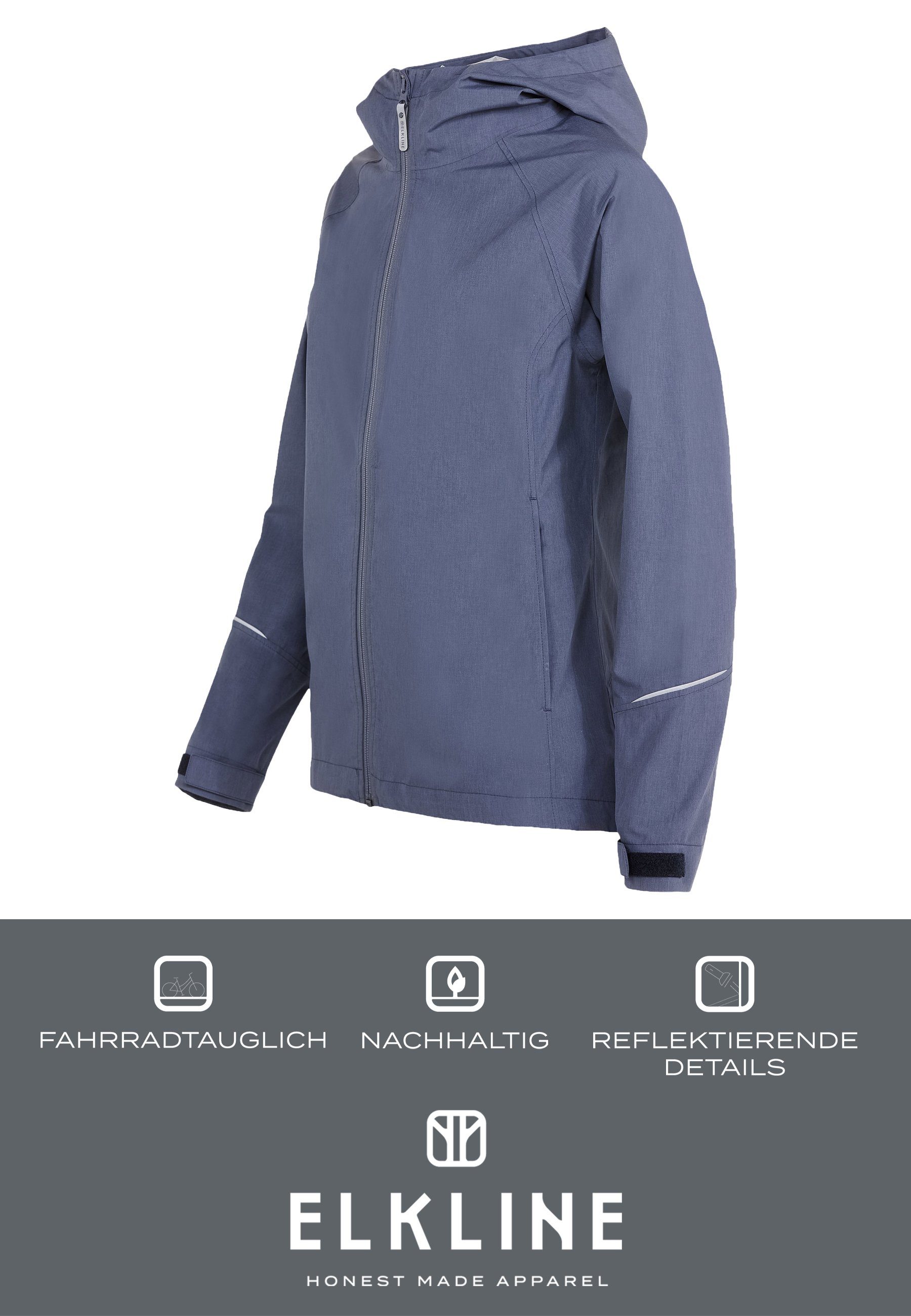 Knüller Regenjacke bluegrey Regenjacke ungefüttert Elkline leichte