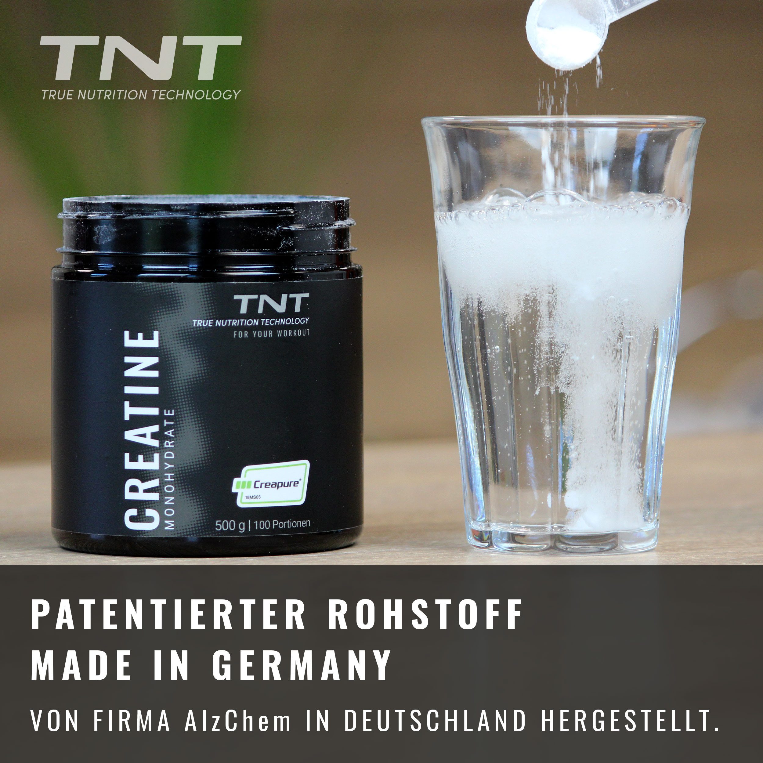 TNT (True Nutrition Technology) Creatine Monohydrate Creapure® Pulver, 1000 g