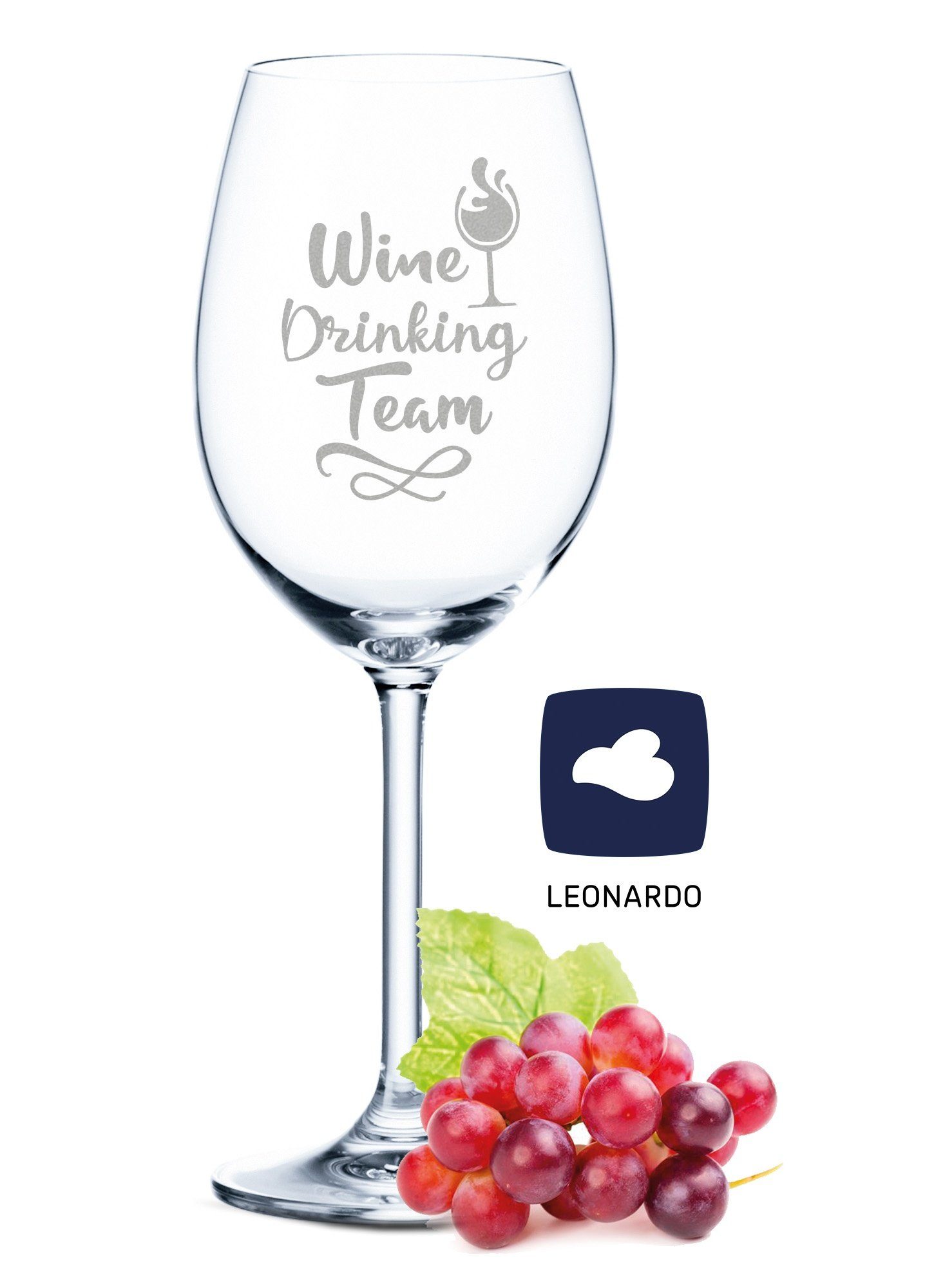 Rotweinglas Leonardo Weinglas mit Gravur - Wine Drinking Team