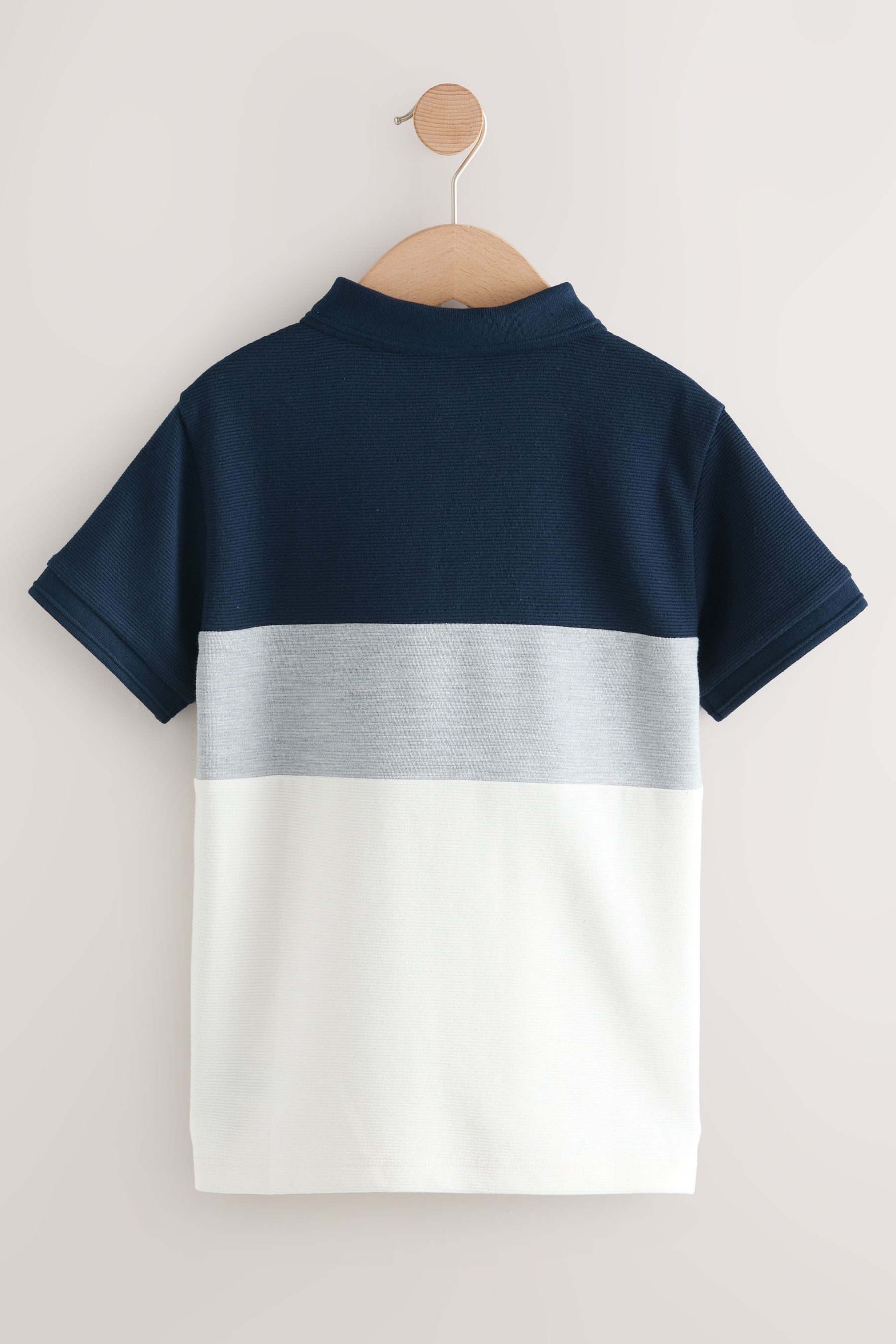 Next Poloshirt Strukturiertes Poloshirt mit Blockfarben (1-tlg)