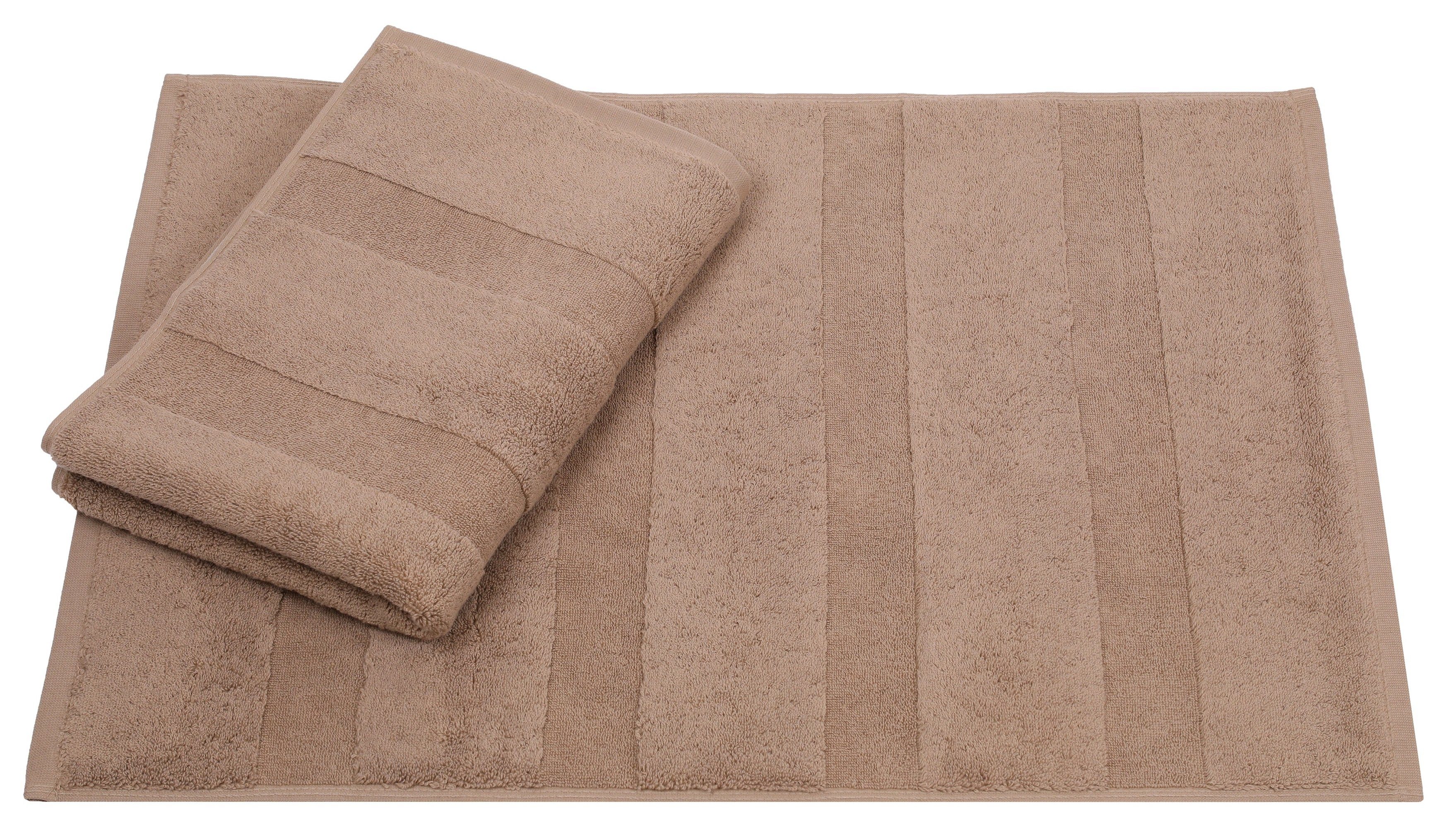 Betz Badematte 2er Set Badvorleger Deluxe Größe 50 x 68 cm, strapazierfähig, Baumwolle, rechteckig, unbeschichtet