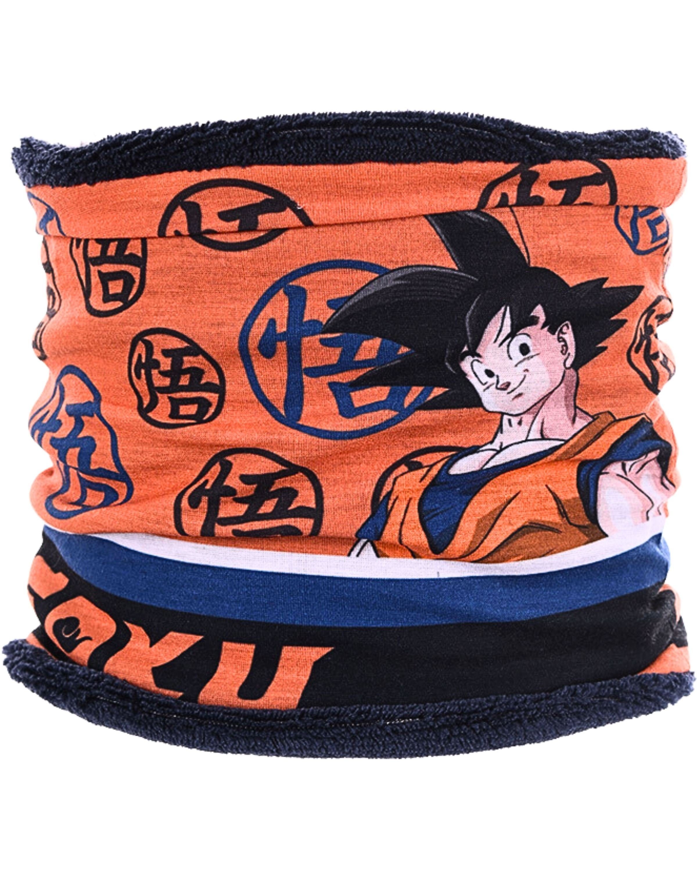 Dragon Ball Strickmütze 54 Goku Schlauchschal Jungen Mütze (2-St) Winter-Set Blau & Gr. cm 52, Son