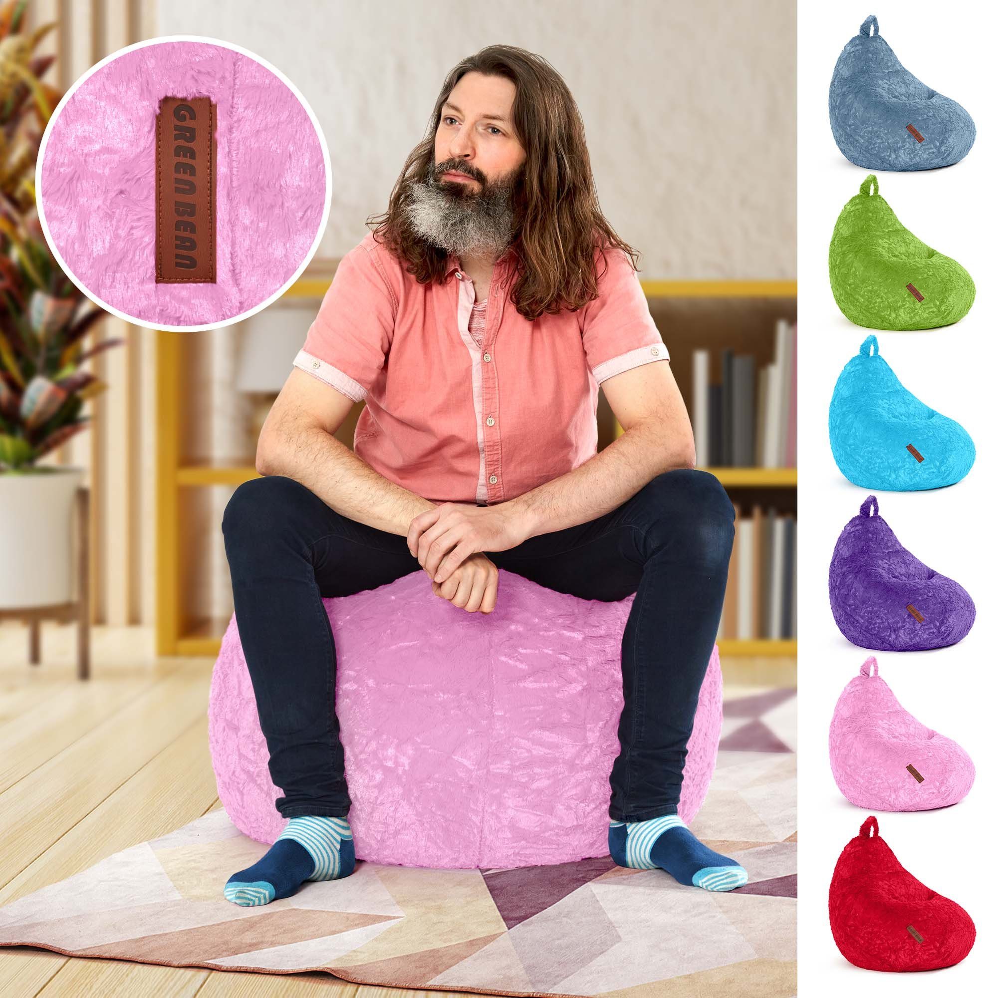 Green Bean Sitzsack Plüsch (60x45x45cm - Indoor Sitzkissen mit 120L EPS Per günstig online kaufen