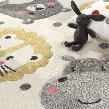 Kinderteppich Waschbarer Runder Kinderzimmer Teppich Kinderteppich Tiere, TT Home, rund, Höhe: 16 mm