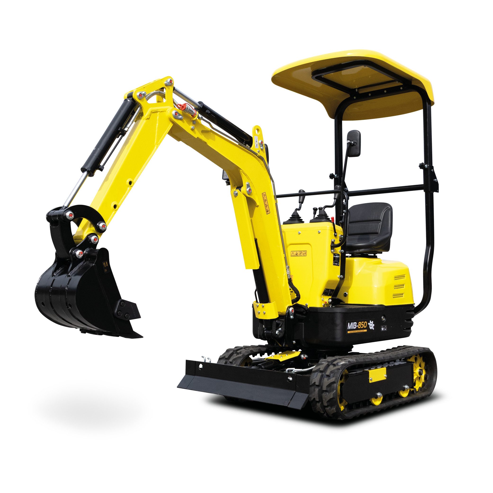 BAMATO Garten-Multifunktionsgerät - Bagger inkl. Zubehörset Minibagger Kettenbagger 11,4 kN Tieflöffel, Stk, 1, 6,3 kW Benzinmotor, 2. Steuerkreis, vorbefüllt mit Hydrauliköl