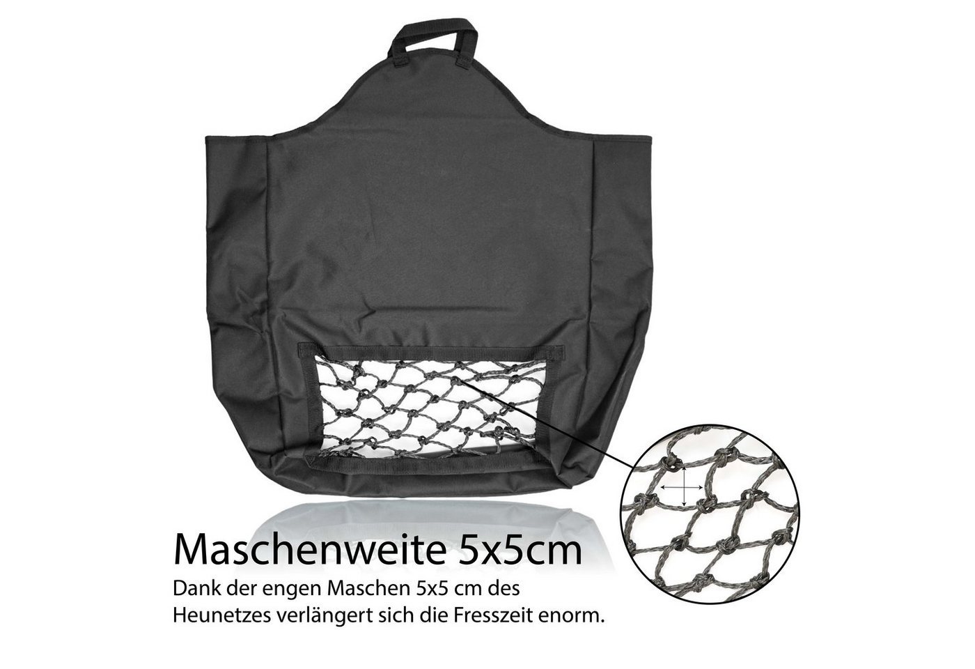 Thumbnail - Pferdelinis Heunetz Heusack für Pferde, Heunetz 5 kg Füllgewicht & Maschenweite 5x5cm, 100 cm Breite, 160 cm Länge & Fül...