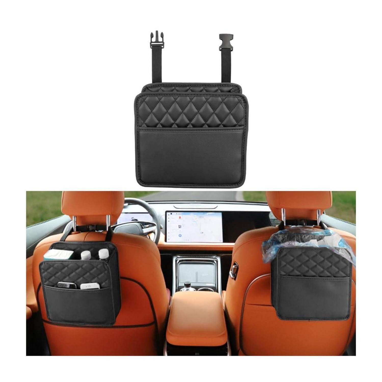 LuxusKollektion Mülleimer Mülleimer Auto Leder Hängender Wasserdichter Mehrzweck Schwarz