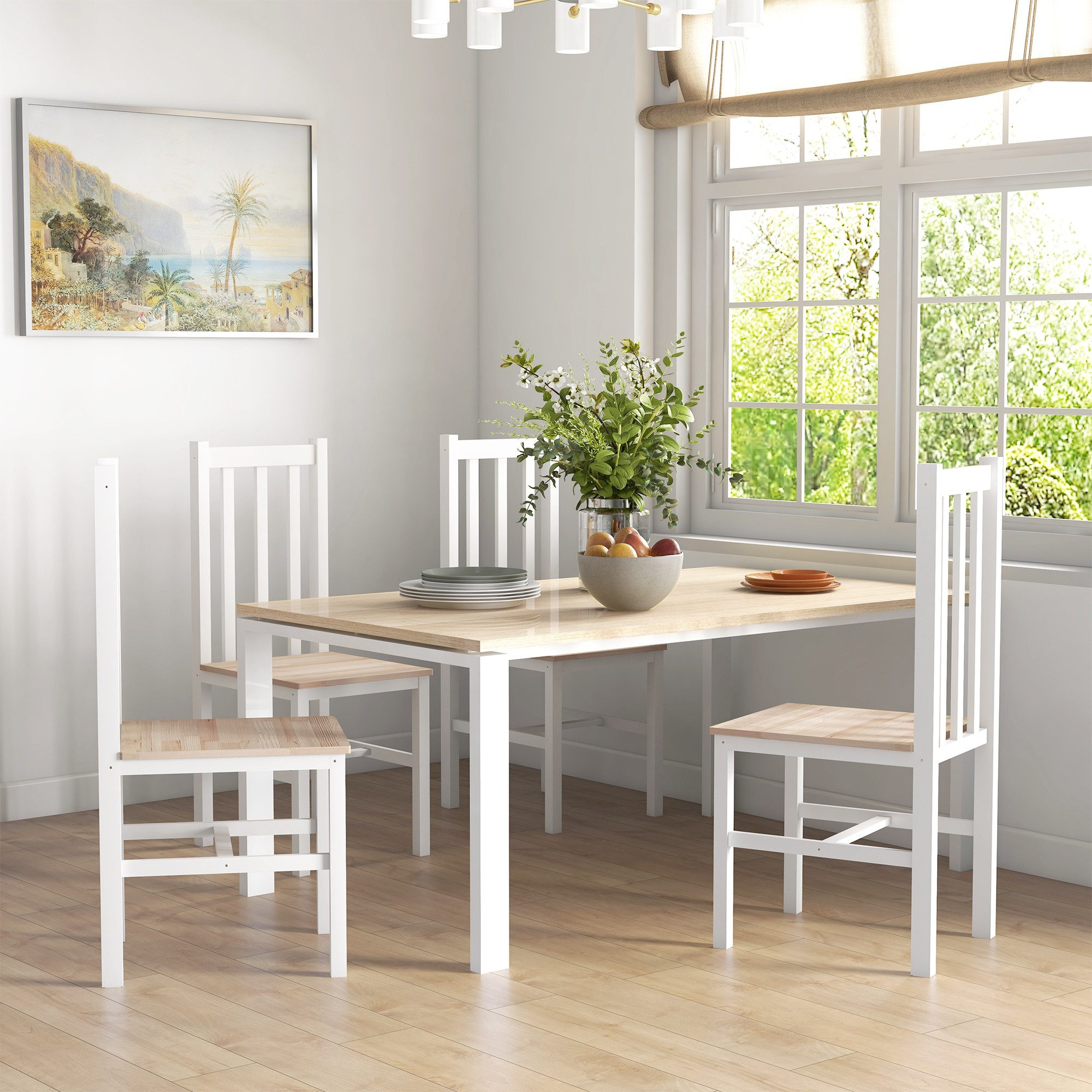 HOMCOM Esszimmerstuhl Küchenstuhl mit Rückenlehne, Stühle günstig online kaufen
