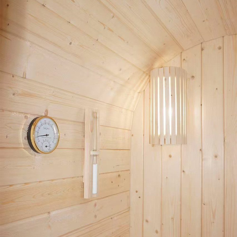 HOME DELUXE Fasssauna Outdoor Sauna CUBE S, BxTxH: 128.2 x 120 x 194 cm, 3,8 mm, (inkl. 3,6 kW Saunaofen & Saunazubehör) für 2 Personen, Fichtenholz I Gartensauna