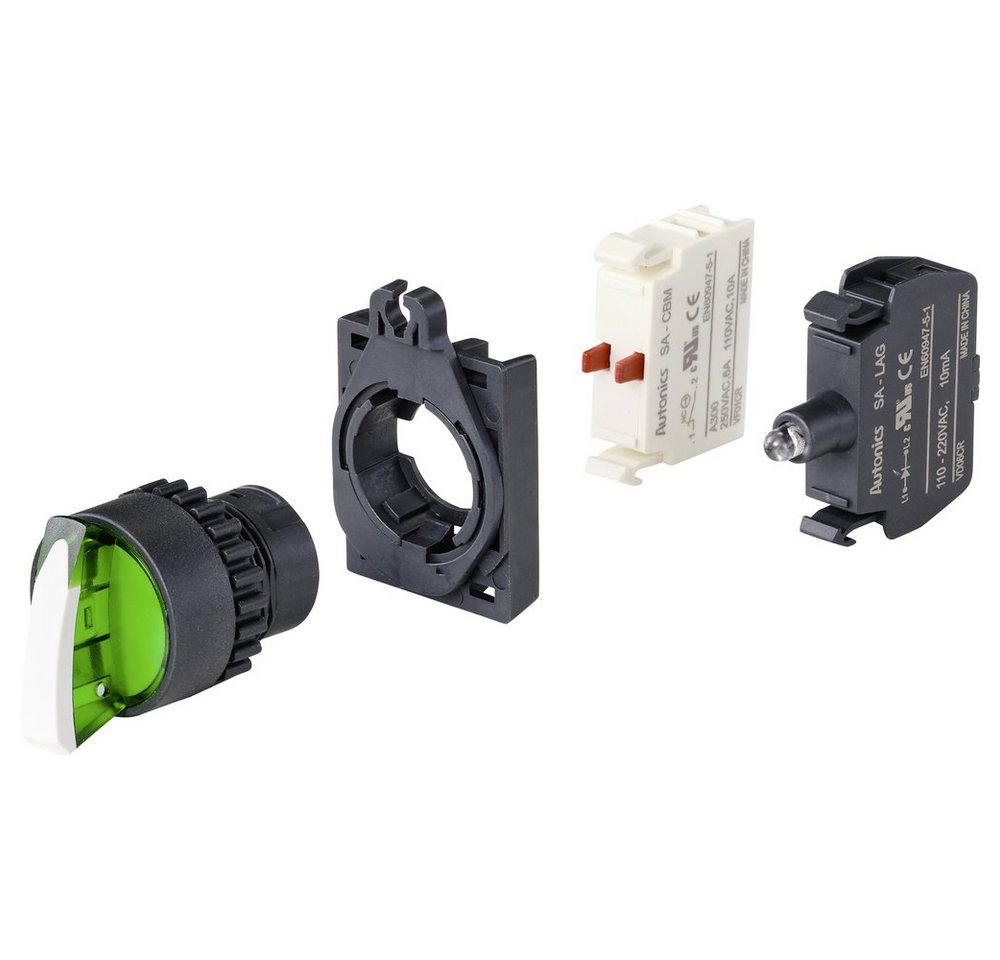 Thumbnail - TRU COMPONENTS Schalter TRU COMPONENTS TC-9860164 S2SRN-L3AG Wahlschalter Knebel Grün 1 x 90 (S2SRN-L3AG)