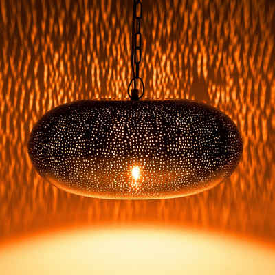 Marrakesch Orient & Mediterran Interior Deckenleuchte Orientalische Lampe Pendelleuchte Silber Qytura 42cm