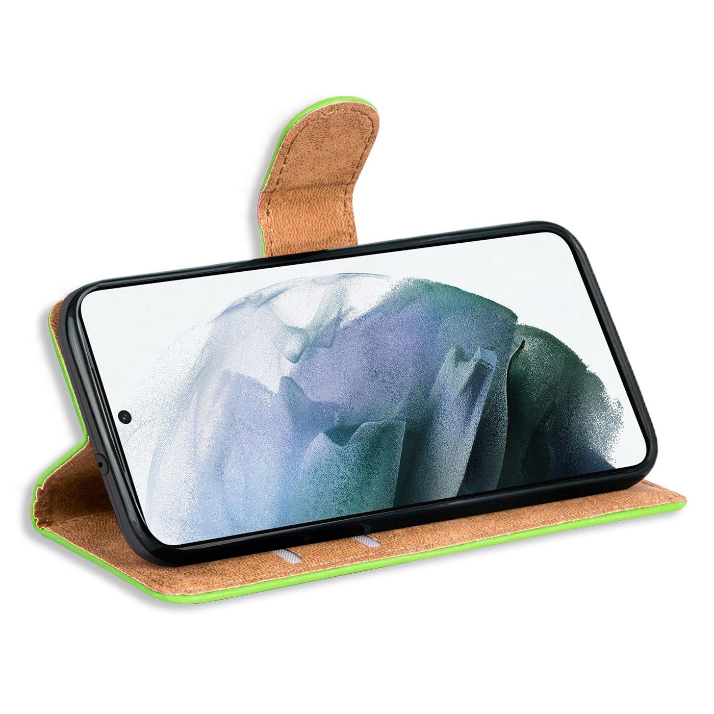 CoolGadget Handyhülle Wallet Klapp Tasche Book Case für Samsung Galaxy S21 6,2 Zoll, Hülle Klapphülle Flip Cover Etui Schutzhülle