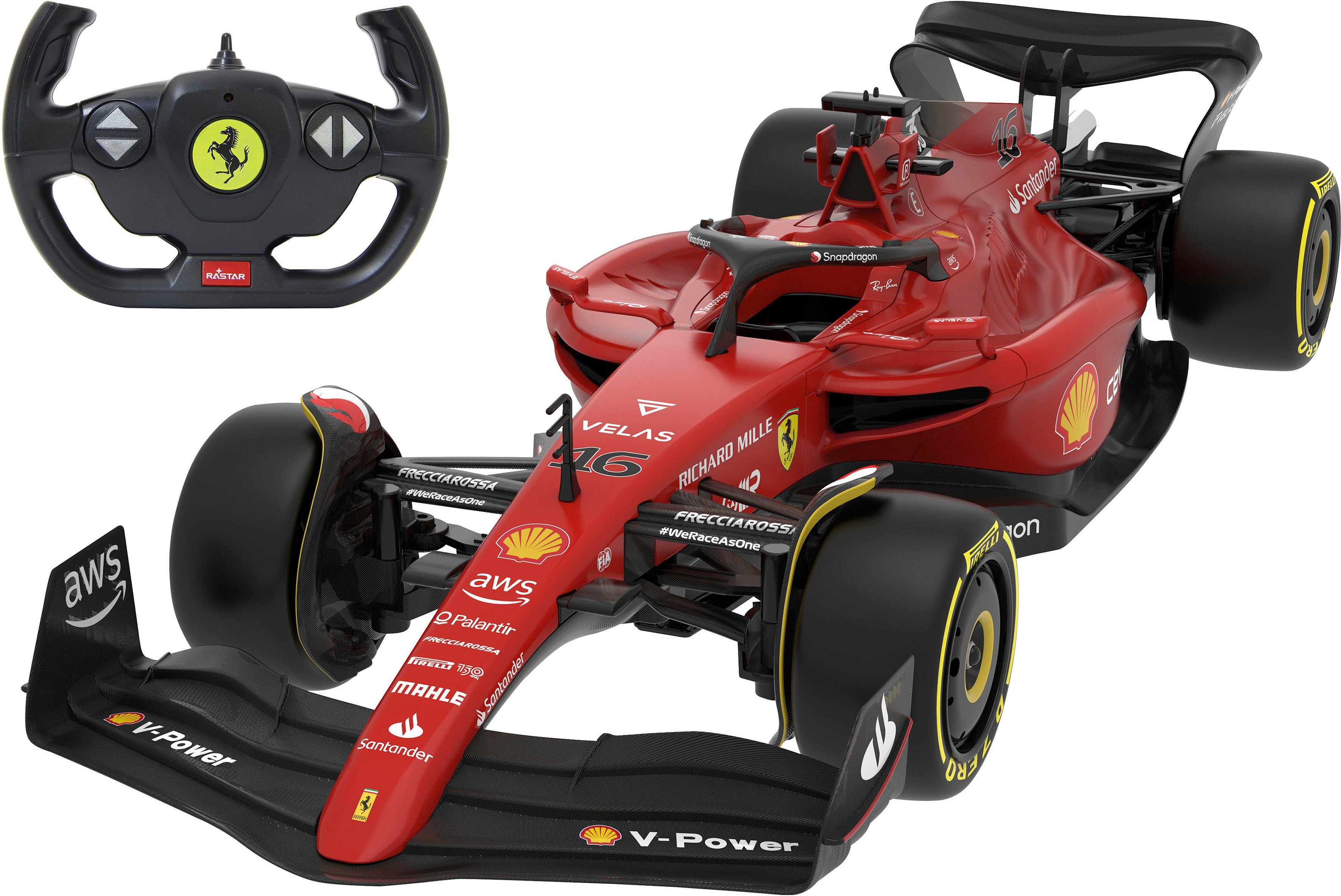 Jamara RC-Auto Deluxe Cars, Deluxe Cars, Ferrari F1-75 1:12, rot - 2,4 GHz