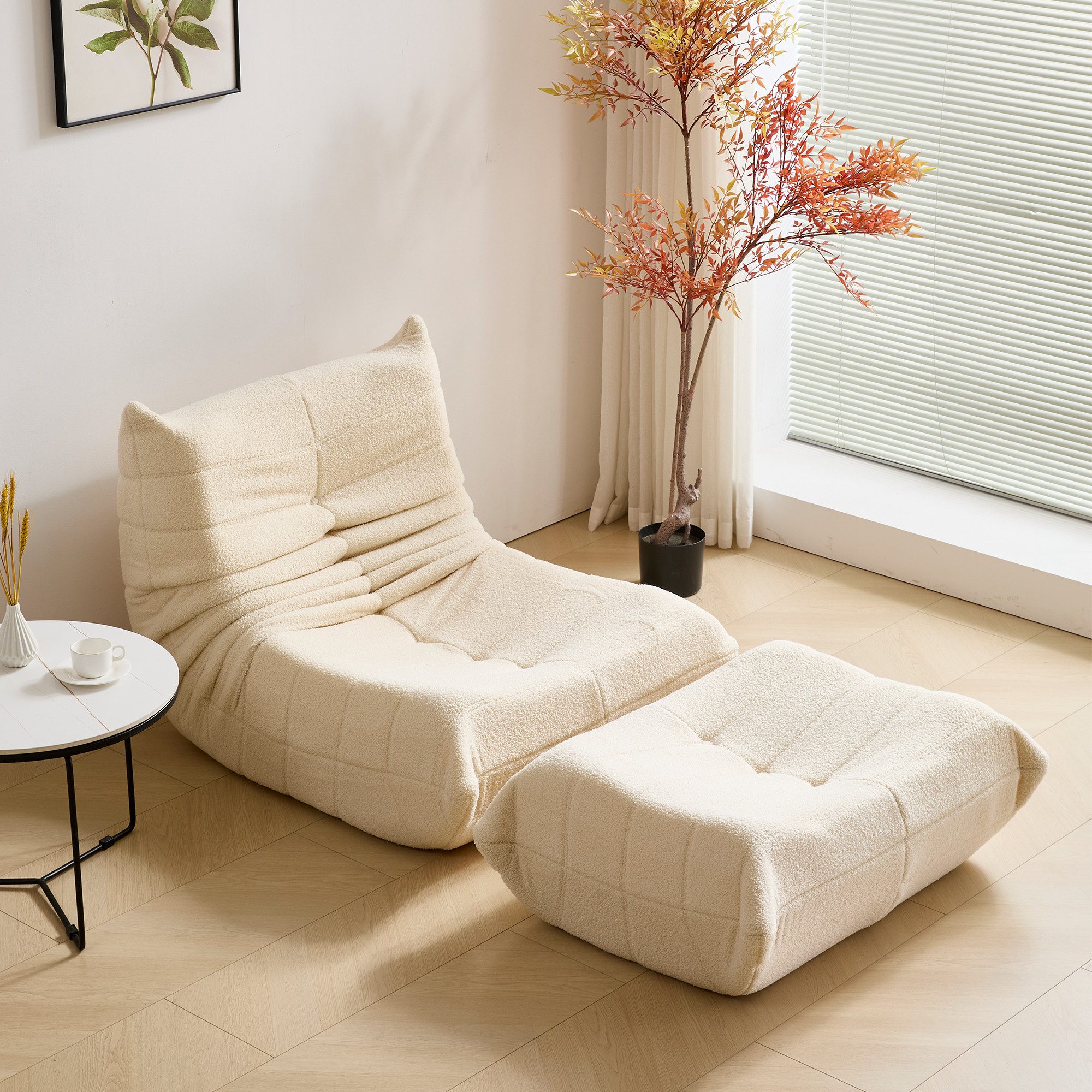MODFU Sofa Loungesessel Wohnzimmer Sofa, Teddyfleece+Schaumstoff günstig online kaufen