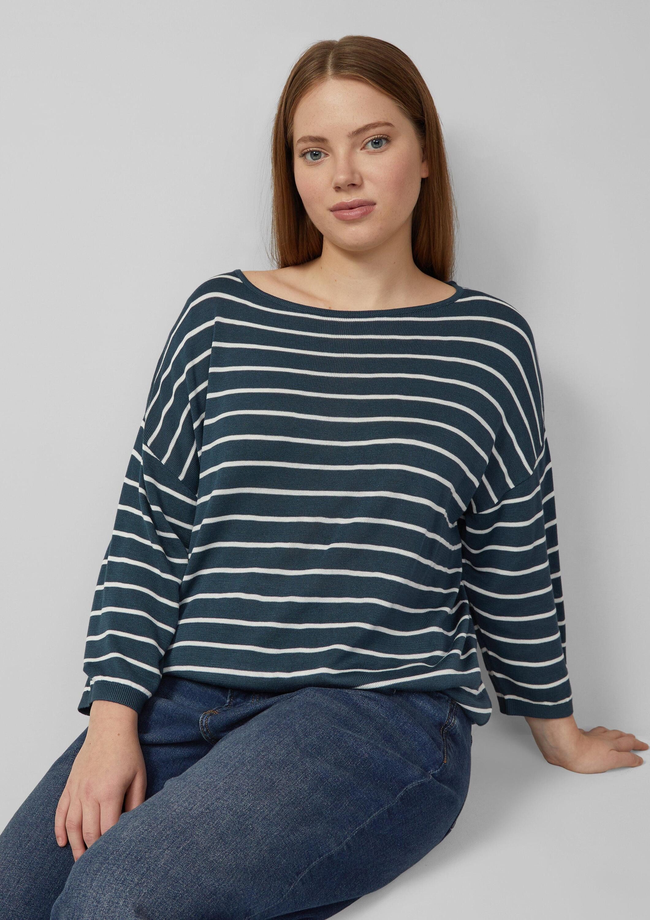 QS 3/4 Arm-Pullover Strickpullover Leichter Strickpullover aus Viskosemix günstig online kaufen