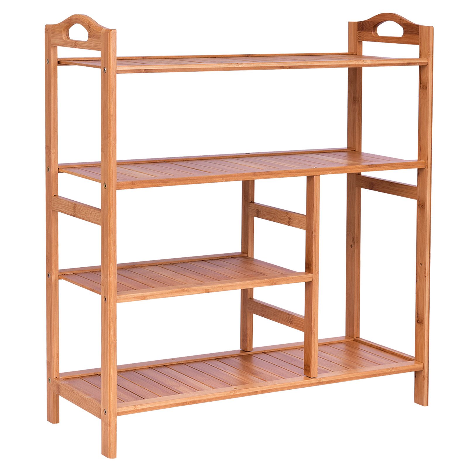 COSTWAY Schuhregal, Bambus, 4 Ebenen mit Griff, 12-14 Schuhpaaren, 68x26x75 günstig online kaufen