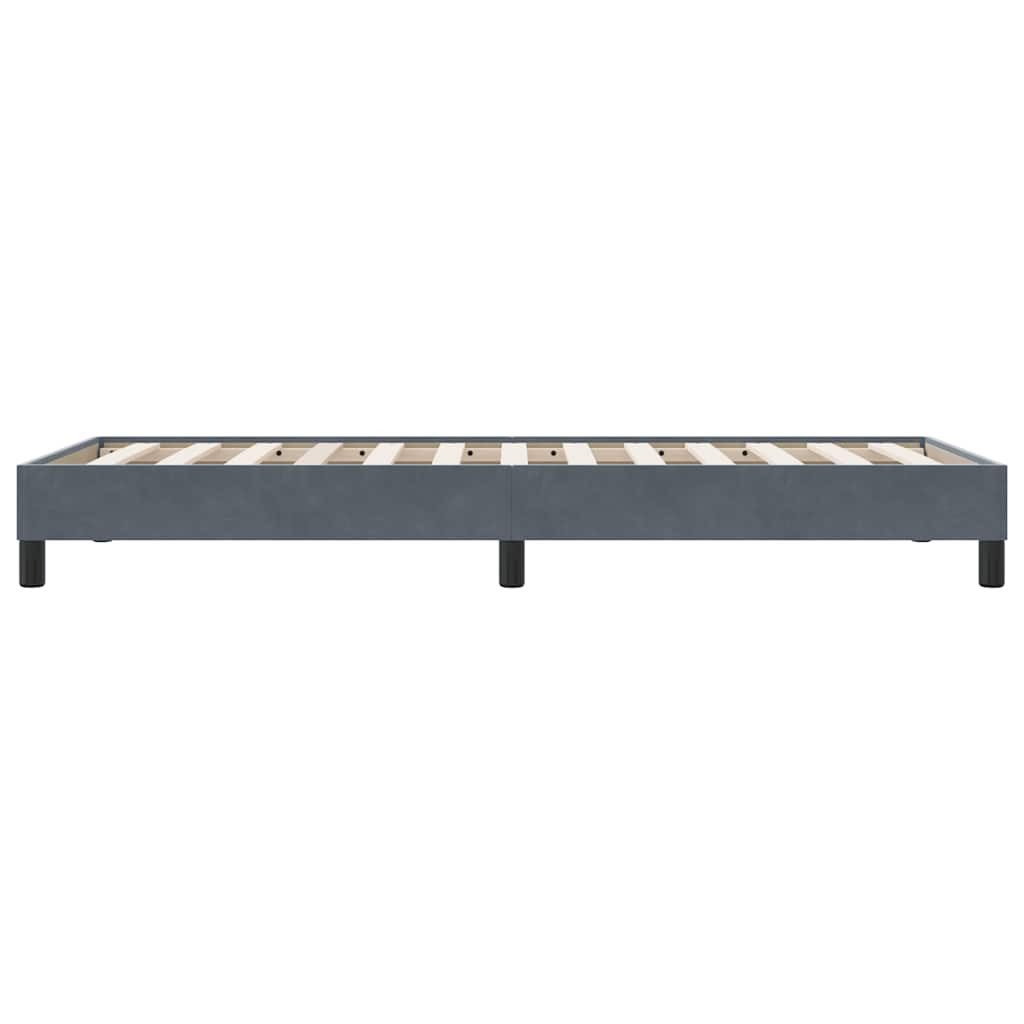 vidaXL Bett Boxspringbett ohne Matratze Dunkelgrau 90x210 cm Samt – Bild 5 von 5