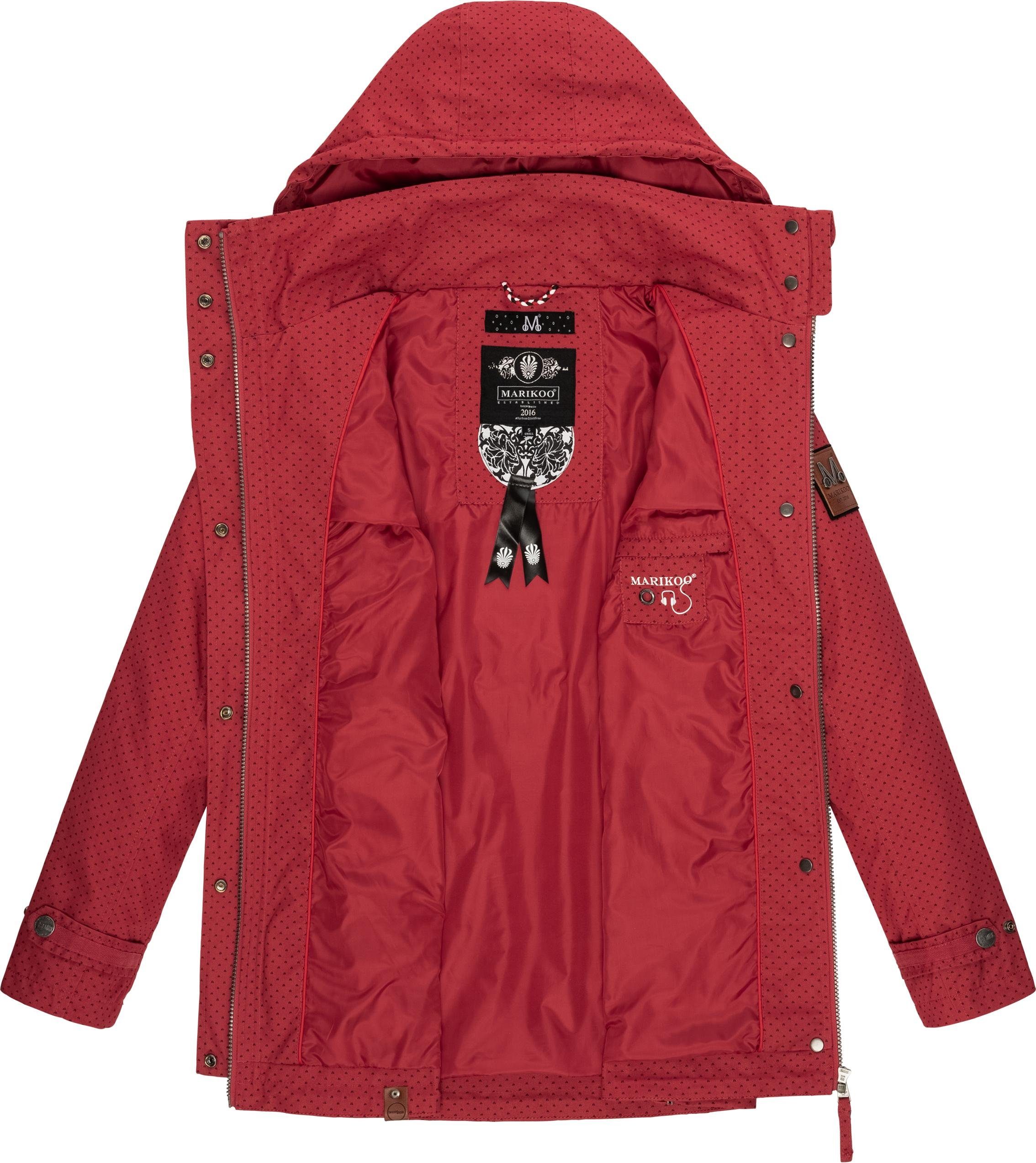 Marikoo Outdoorjacke Nyokoo modische Baumwoll Übergangsjacke mit großer Kapuze