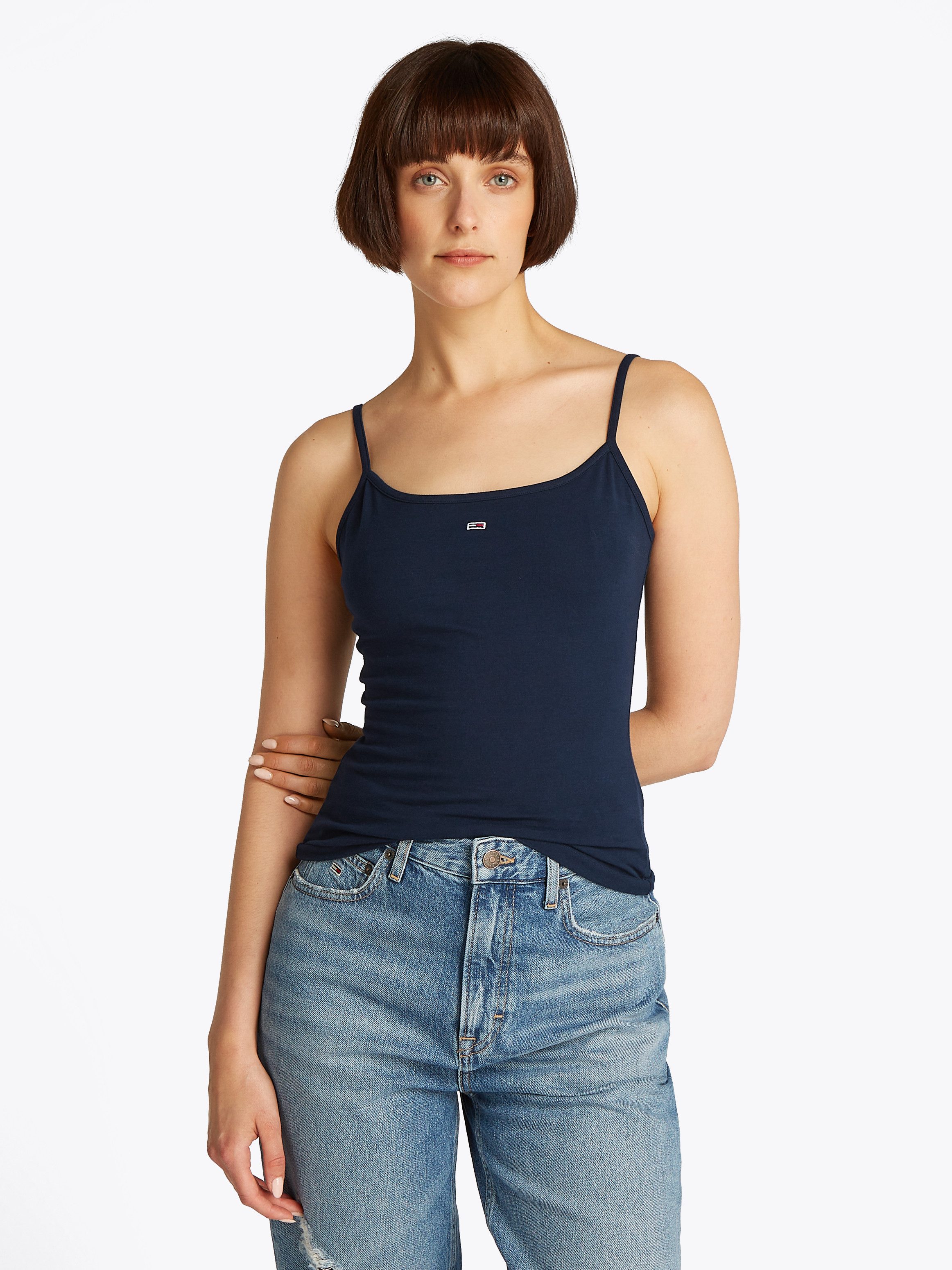 Tommy Jeans Spaghettitop TJW ESSENTIAL STRAP TOP EXT mit Logostickerei günstig online kaufen
