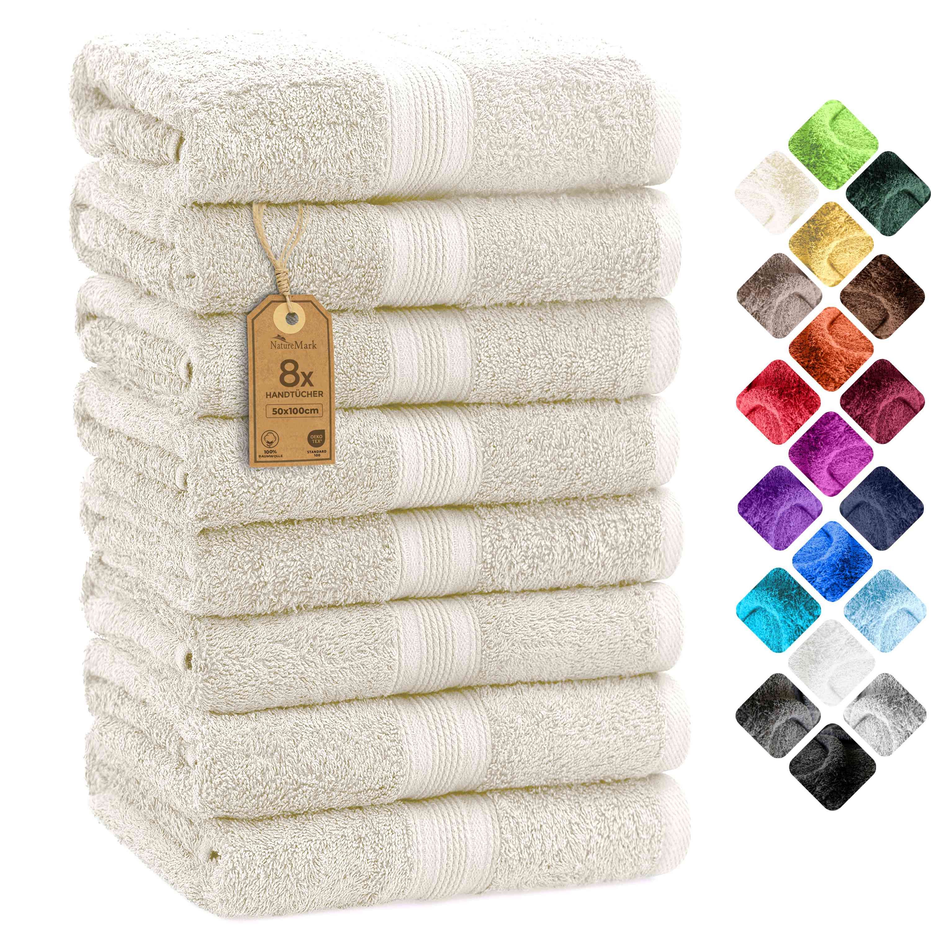 NatureMark Handtücher 8er-Set Frottier Handtücher 50x100cm, günstig online kaufen