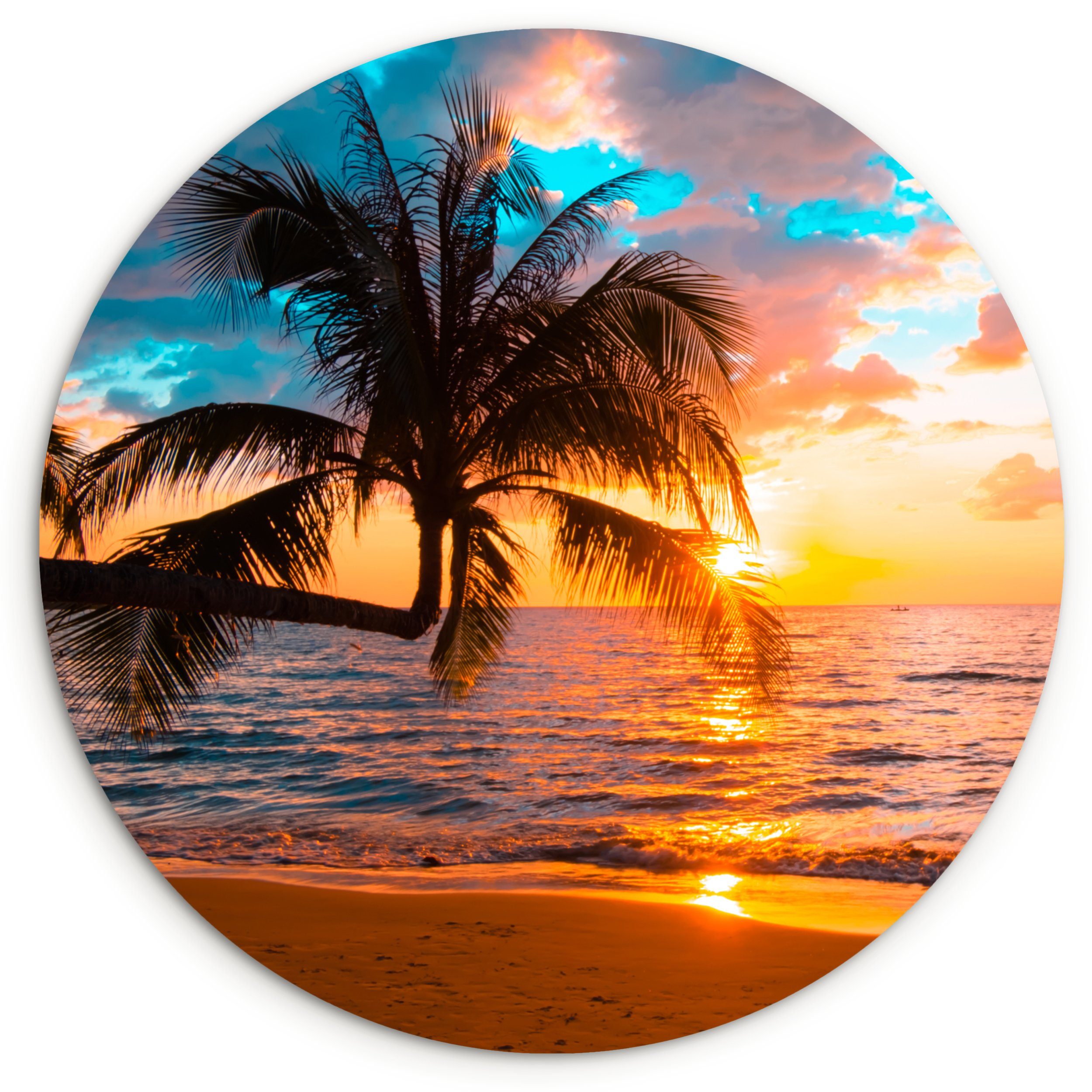 MuchoWow Gemälde Palme - Sonnenuntergang - günstig online kaufen