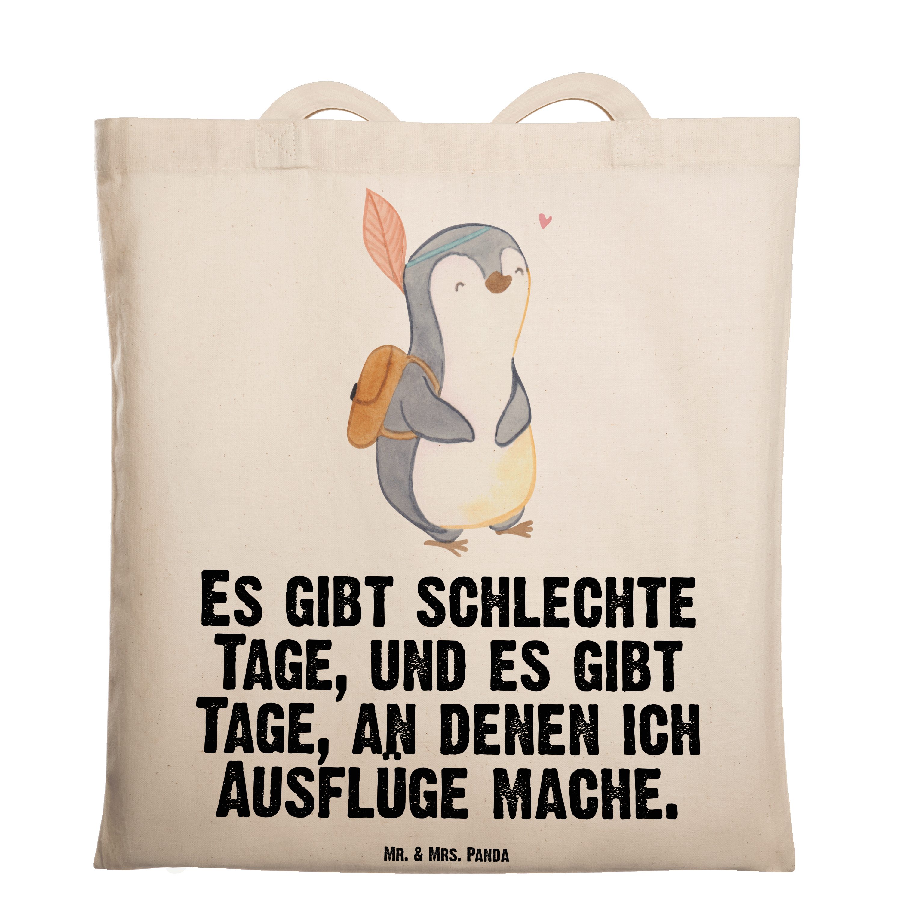 Mr. & Mrs. Tage (1-tlg) Ausflug Beutel Einkaufstasche, Tragetasche - Pinguin Panda Transparent Geschenk, 