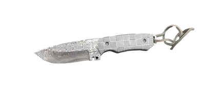 Linder Taschenmesser Croco Damascus mit Micartar Griff, (1 St), feststehendes Messer, Scheide inklusive, Damastklinge