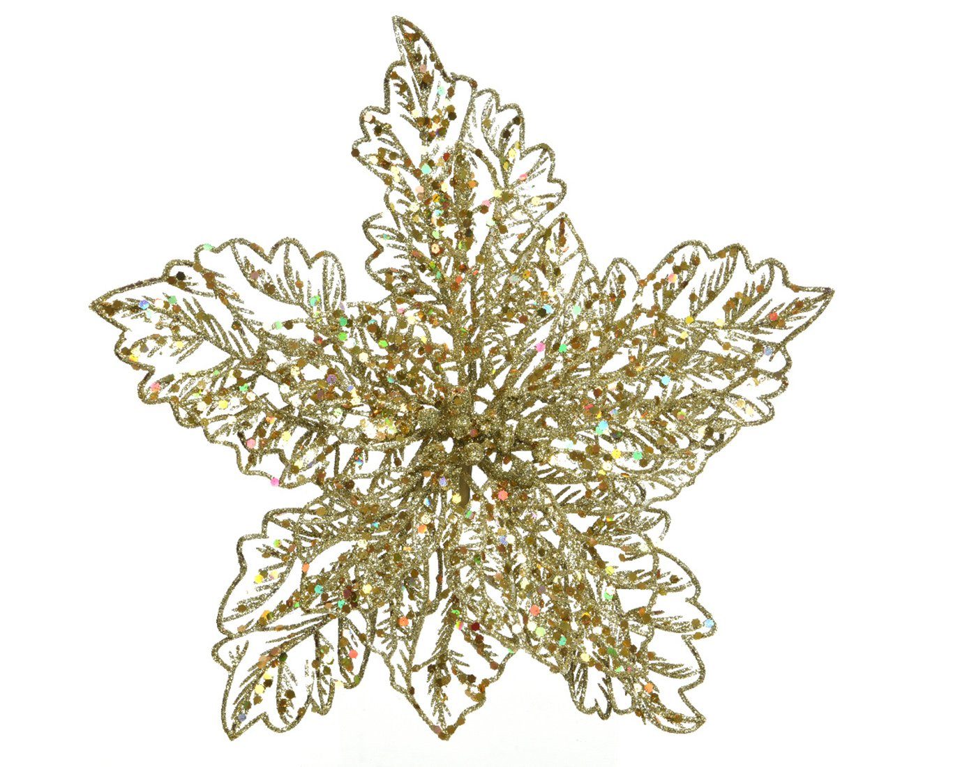 Decoris season decorations Christbaumschmuck, Weihnachtsstern auf Clip 23,5cm Kunststoff Christbaumschmuck gold