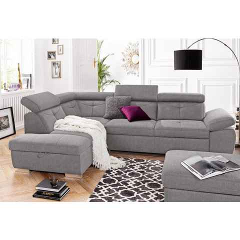 exxpo - sofa fashion Ecksofa Spring, wahlweise mit Bettfunktion und Bettklasten, L-Form