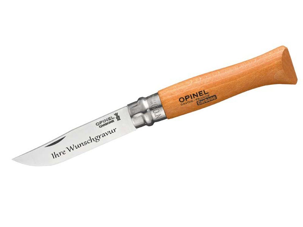 Taschenmesser No 09, Buche, Carbon, mit Namensgravur
