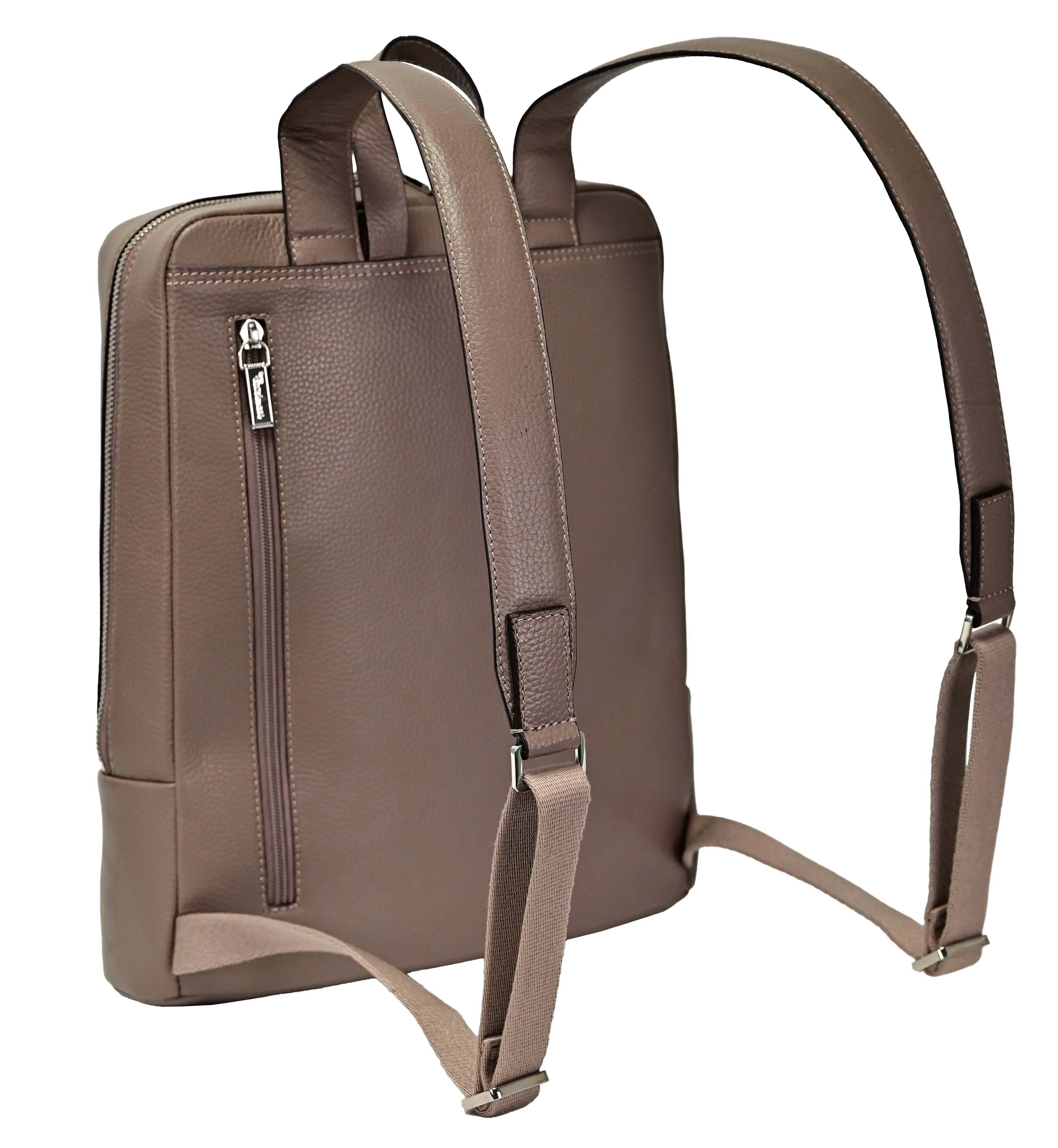 RICCARDO FERDUCCI Cityrucksack LapTop Backpack (incl. Staubbeutel, LED-Leuchte), echt Leder