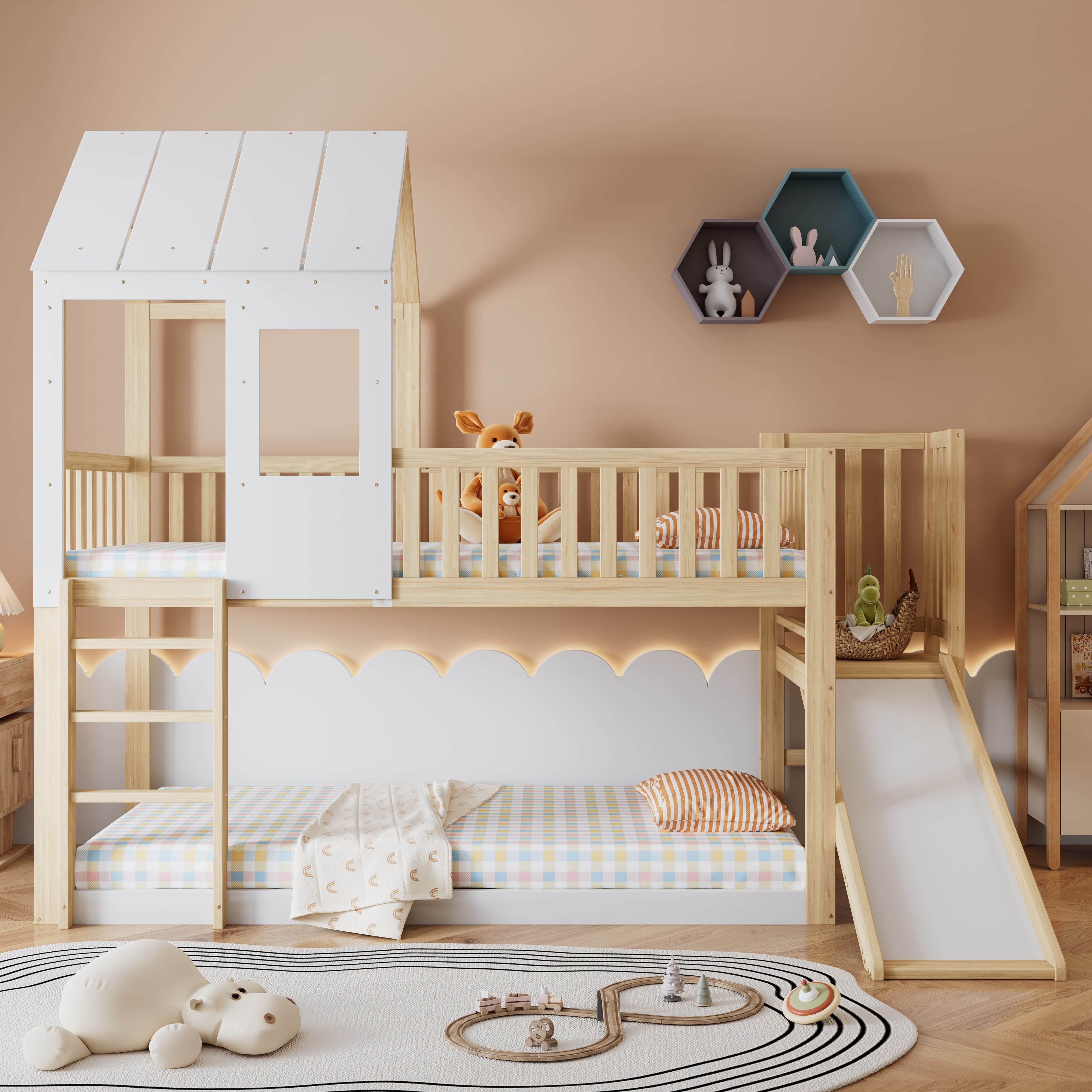 XDeer Etagenbett Kinderbett mit rechtwinkliger Leiter günstig online kaufen