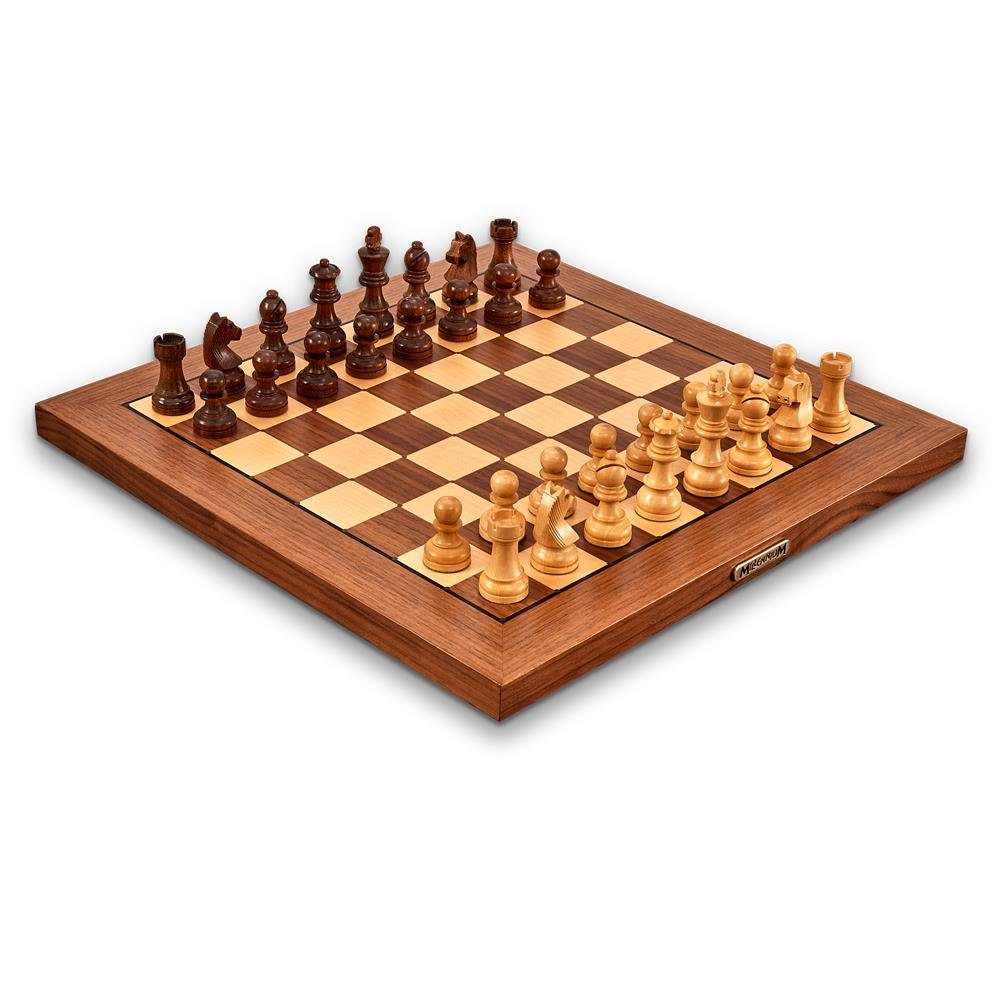Millennium Spiel M828 Chess Classics Exclusive Schachcomputer, aus Holz, Sensorbrett, Schachprogramm, ChessGenius & The King