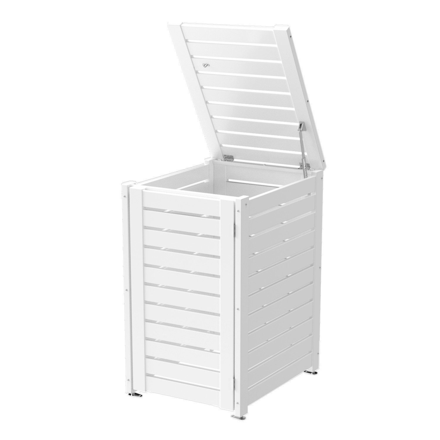 FairGarden Mülltonnenbox moderne Mülltonnenverkleidung, aus Fenster-Kunststoff (PVC) (Komplett-Set in Weiß, Anthrazit und Holzoptik, 1 Box bis 1x 240l Tonne), NIE mehr streichen, pflegeleicht, Made in Germany, 10 Jahre Garantie