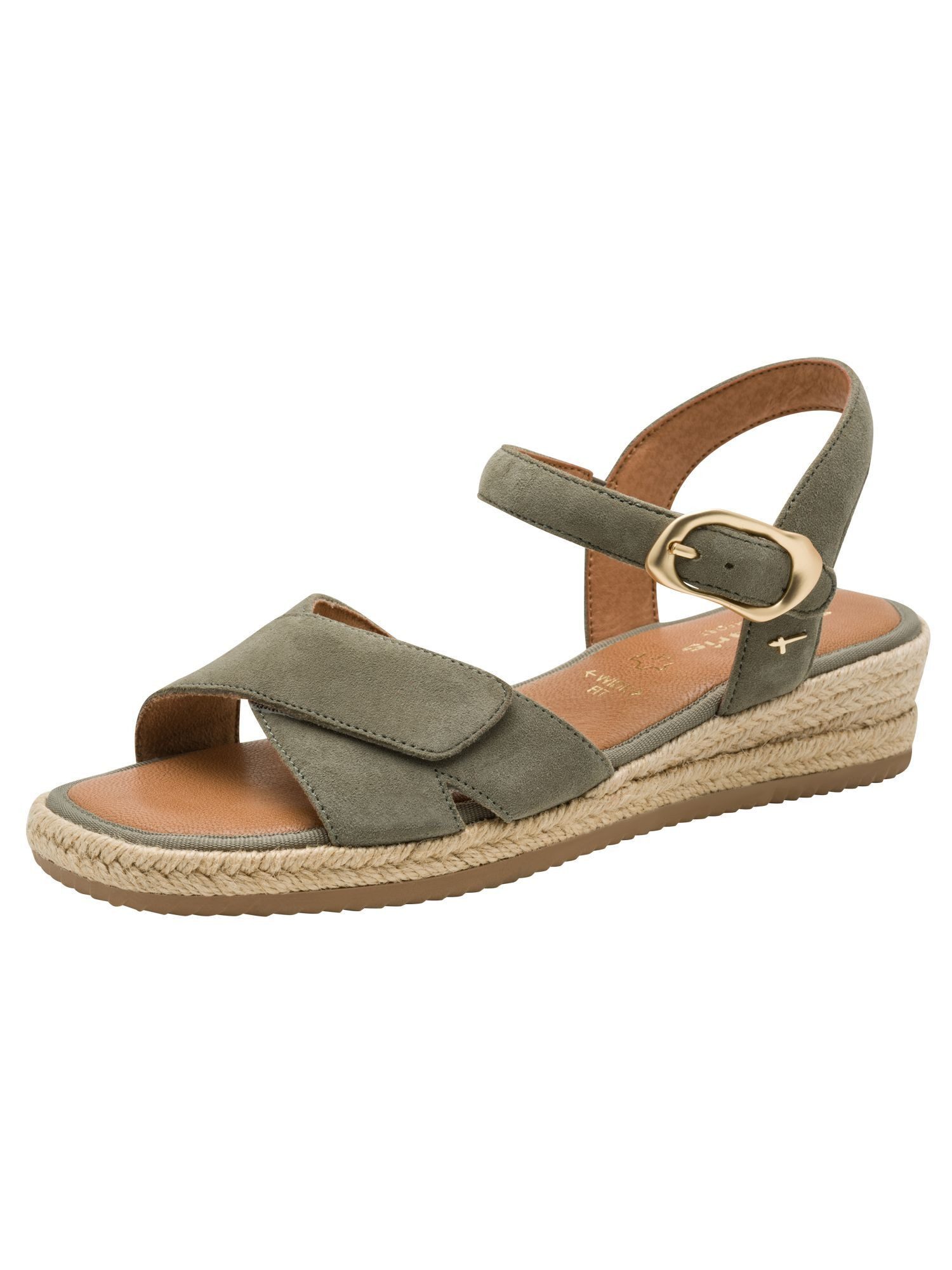 Tamaris WIDE FIT MultiAdjustable, comfortFit aus Leder Plateausandaletten MultiAdjustable