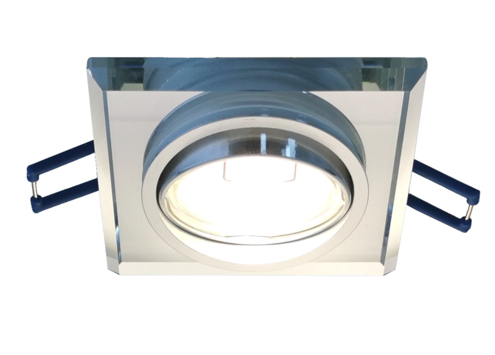 TRANGO LED Einbaustrahler, Dimmfunktion, 3er Set 6729S-03M6KSD *CRYSTAL* LED Deckenstrahler aus handgeschliffenem Glas & Alu inkl. 3x 3-Stufen dimmbar Ultra Flach LED Modul, 6000K Tageslichtweiß (kaltweiss), Einbauspot, Deckenleuchte, Einbaustrahler