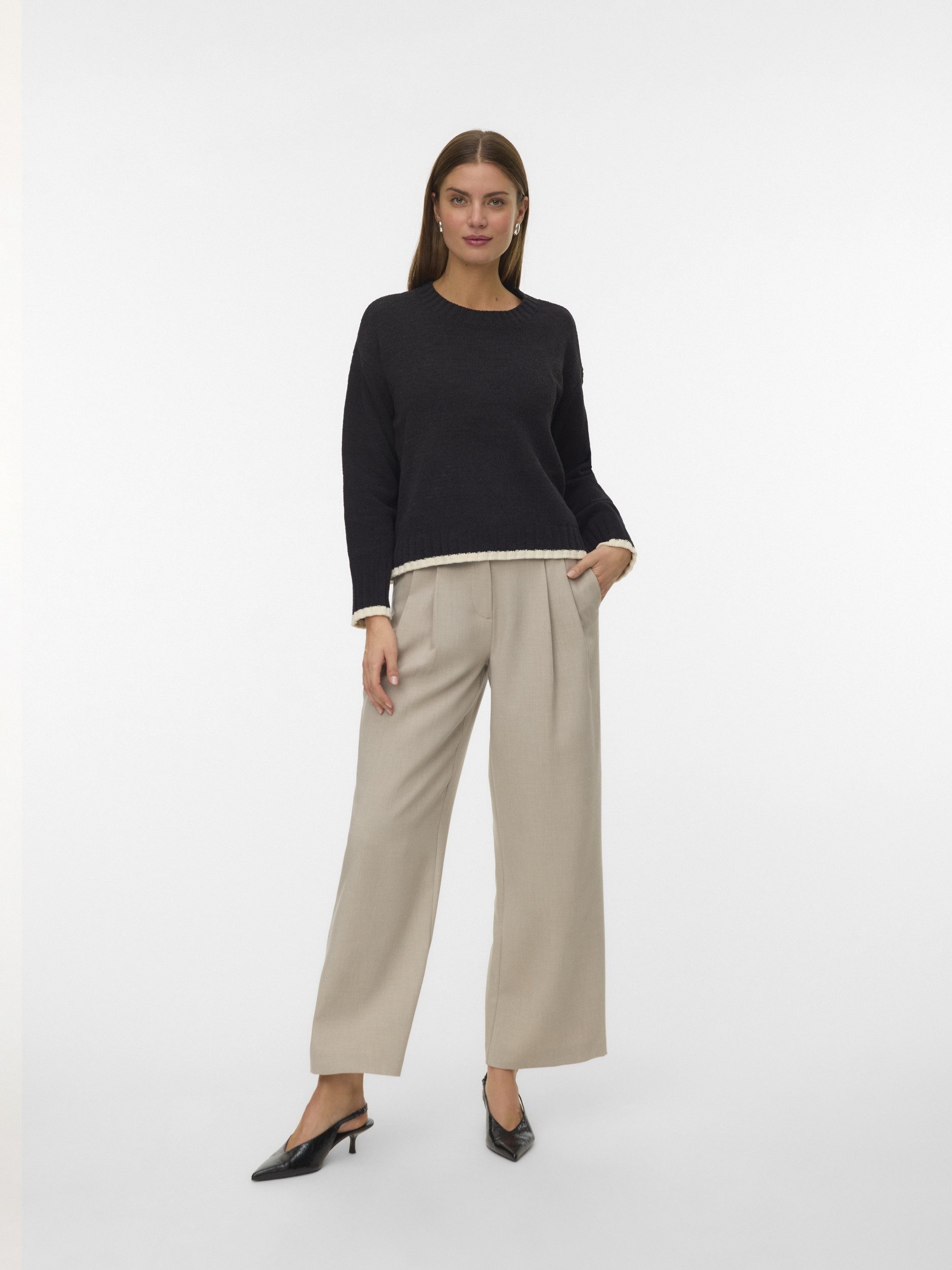 Vero Moda Longpullover VMSHADOW LS O-NECK PULLOVER BOO